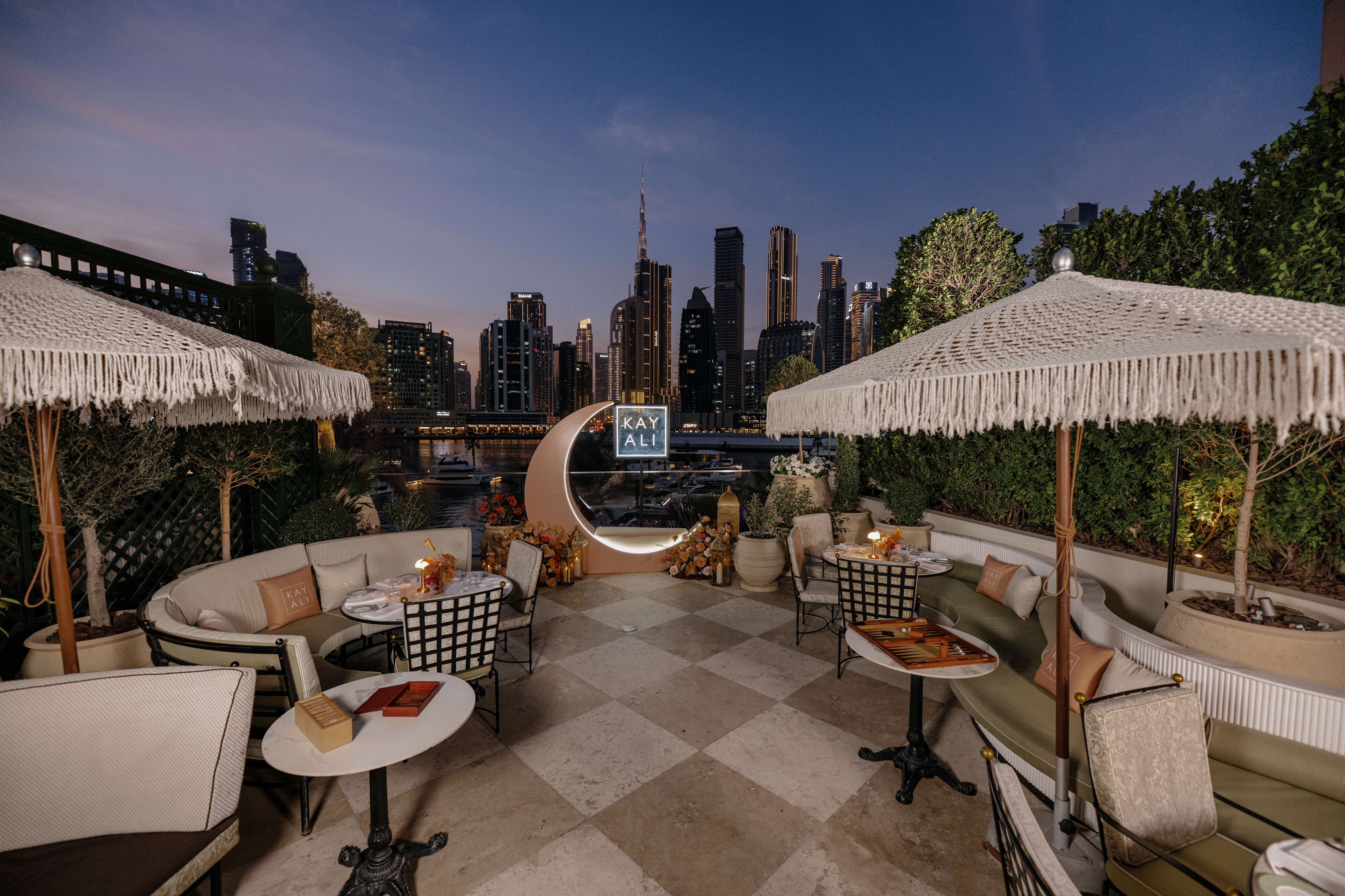 The terrace in front of Veranda decorated with Kayali Iftar setup