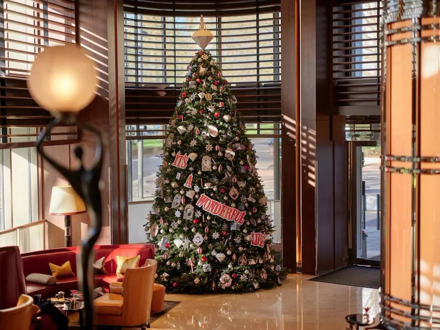 Images showing the 2024 Artists' Tree at 45 Park Lane by Maria Rivans