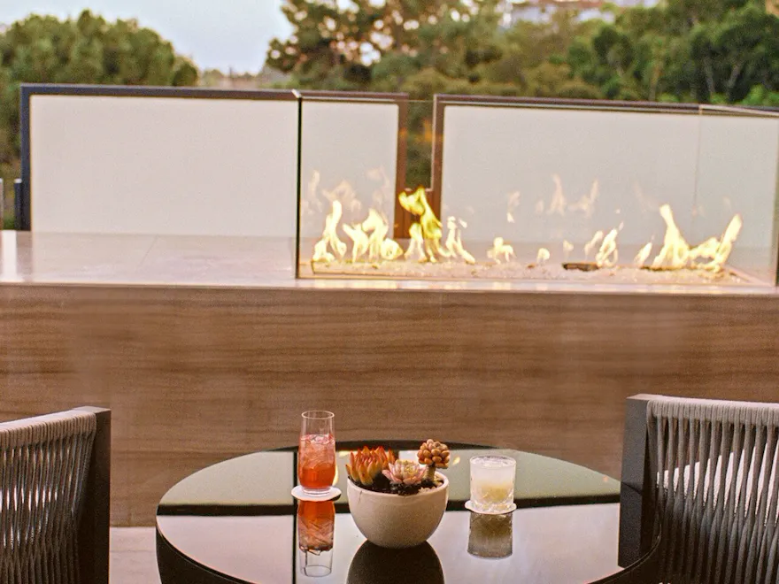 Cocktail by suite fireplace