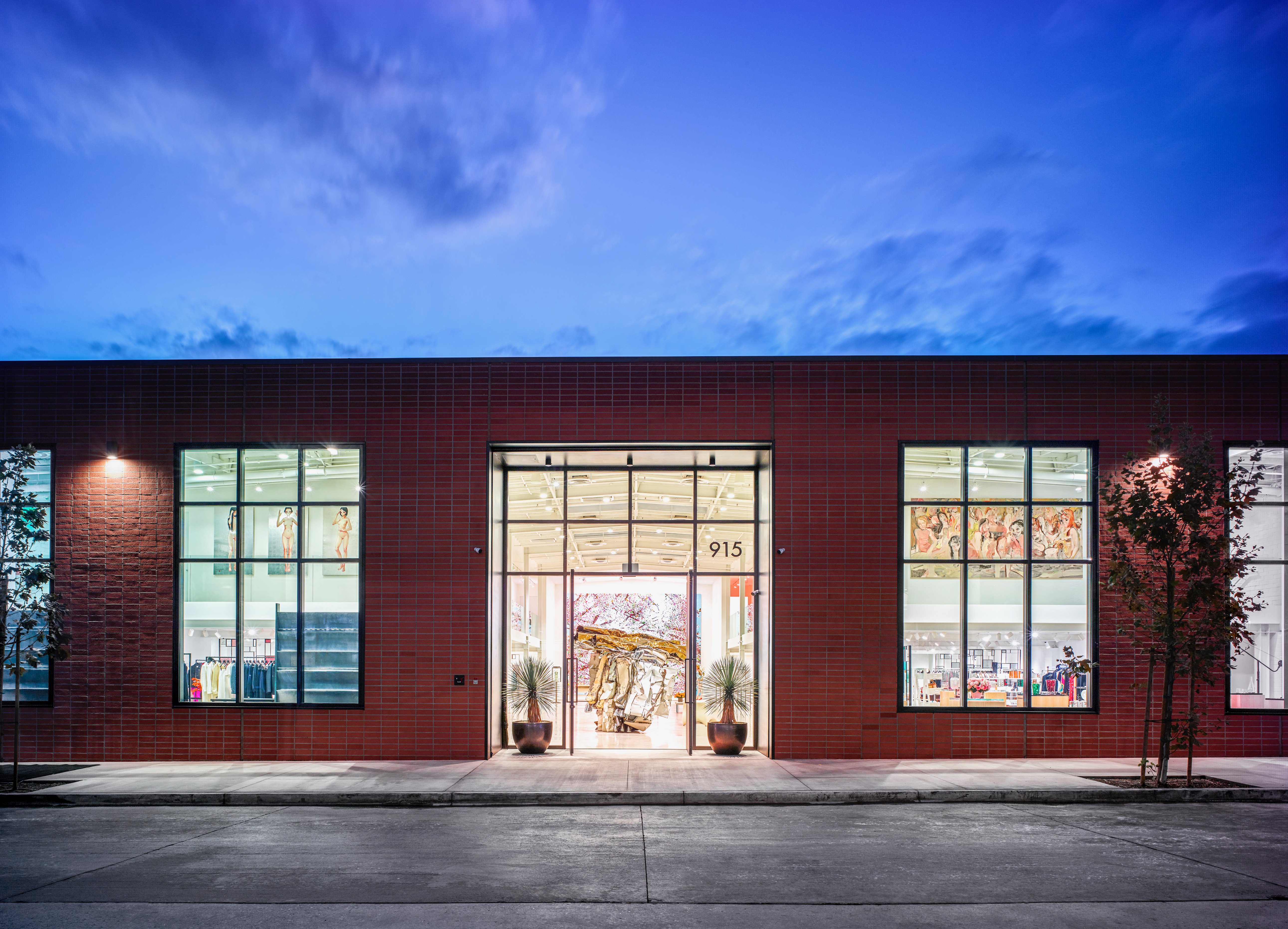 Store front of Just One Eye Store  at sunset