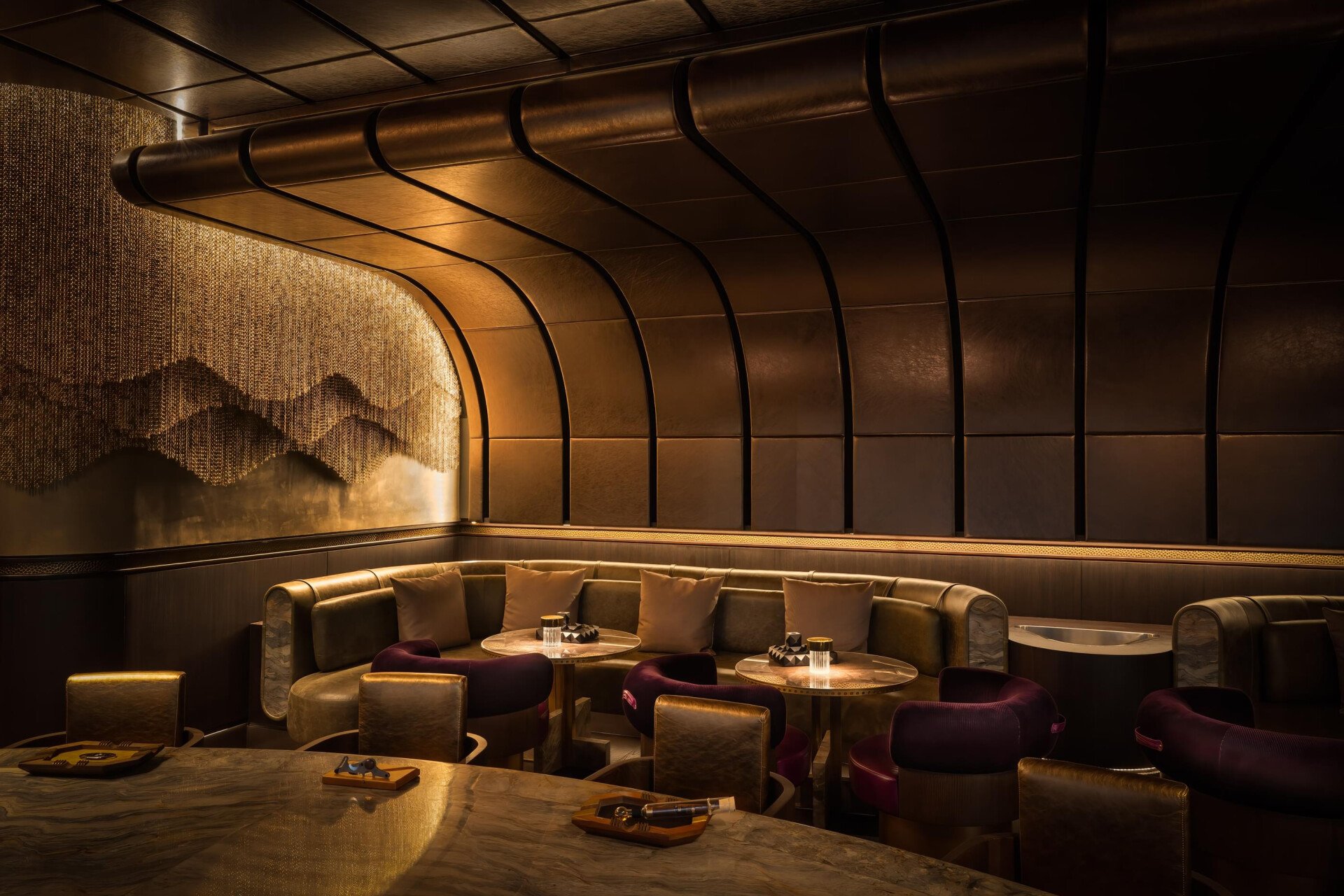Images depicting Txakolina bar at The Lana, Dorchester Collections, Dubai.