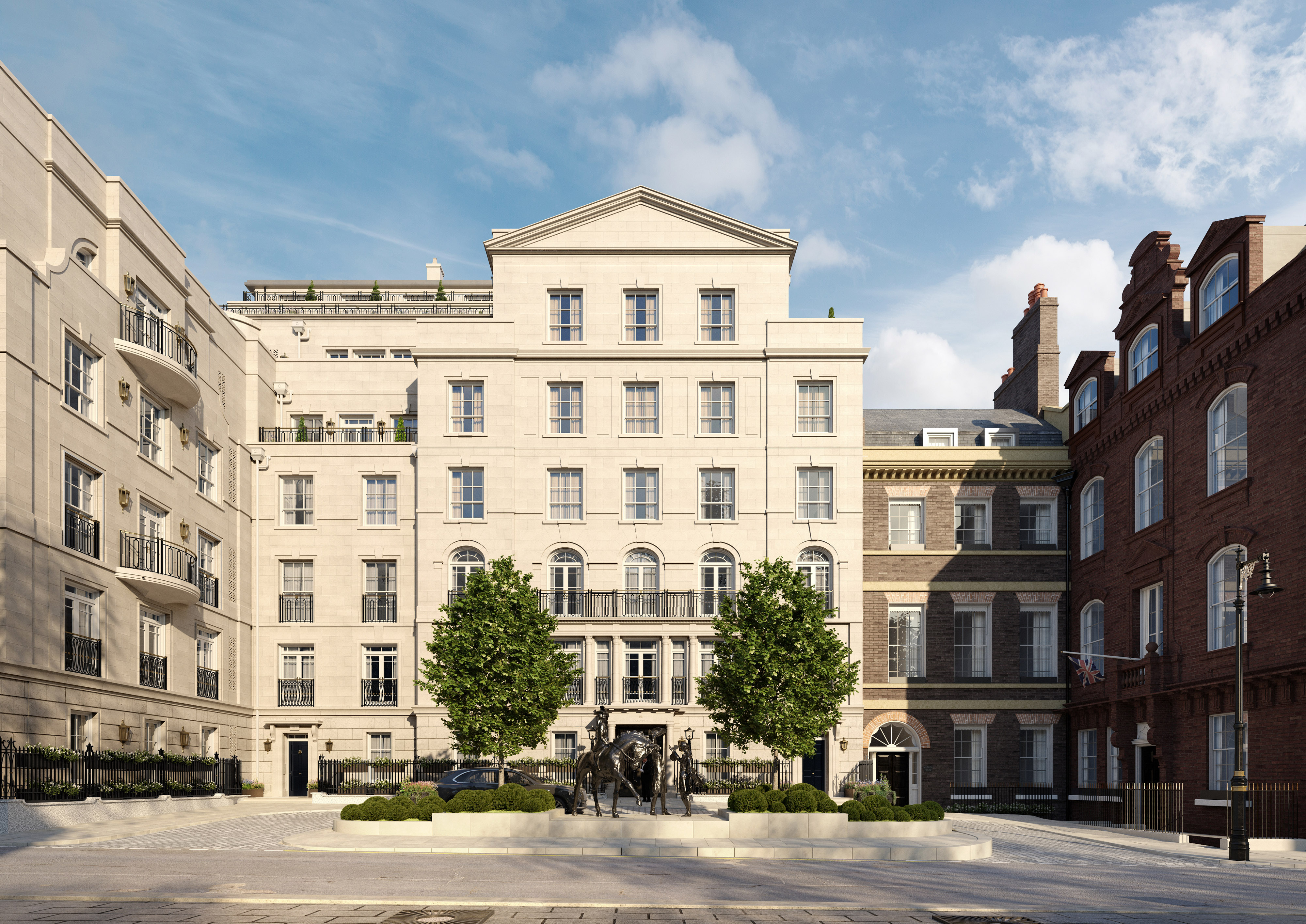 Audley Square Ext Front On Low Sun