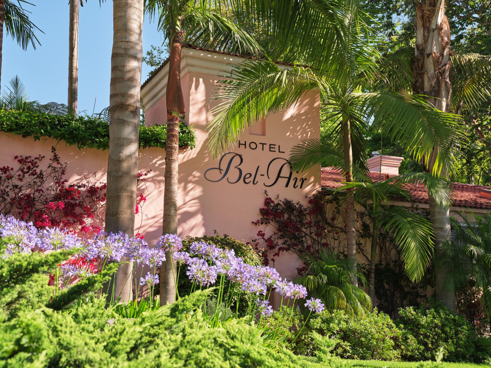 Exterior signage at Hotel Bel-Air, Los Angeles