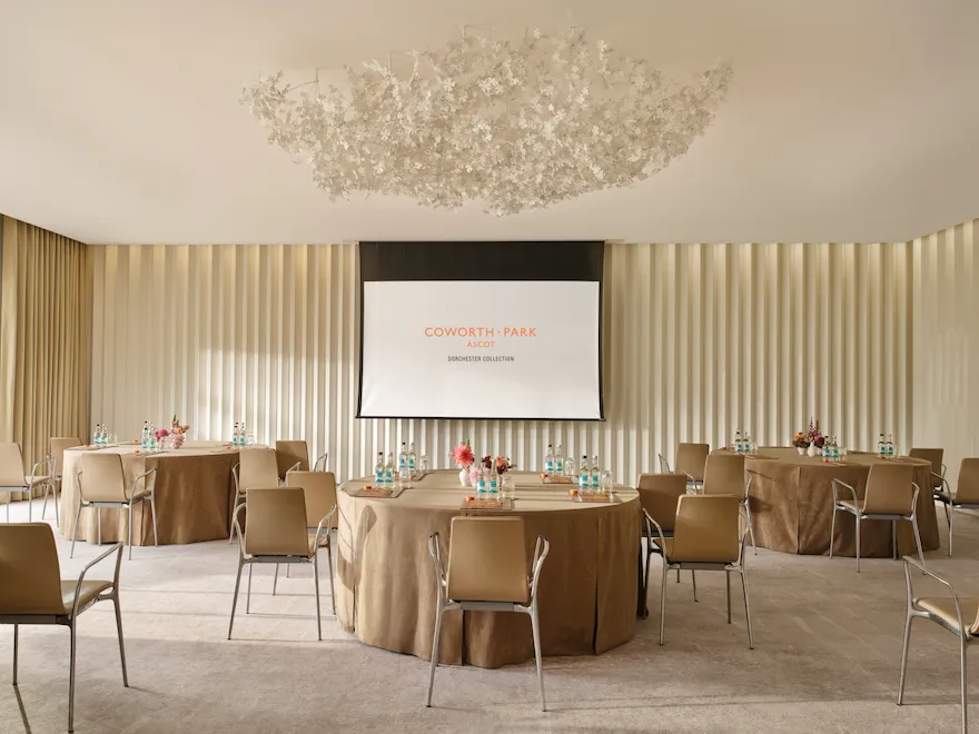 Garden Room arranged for a corporate event at Coworth Park, a Dorchester Collection hotel
