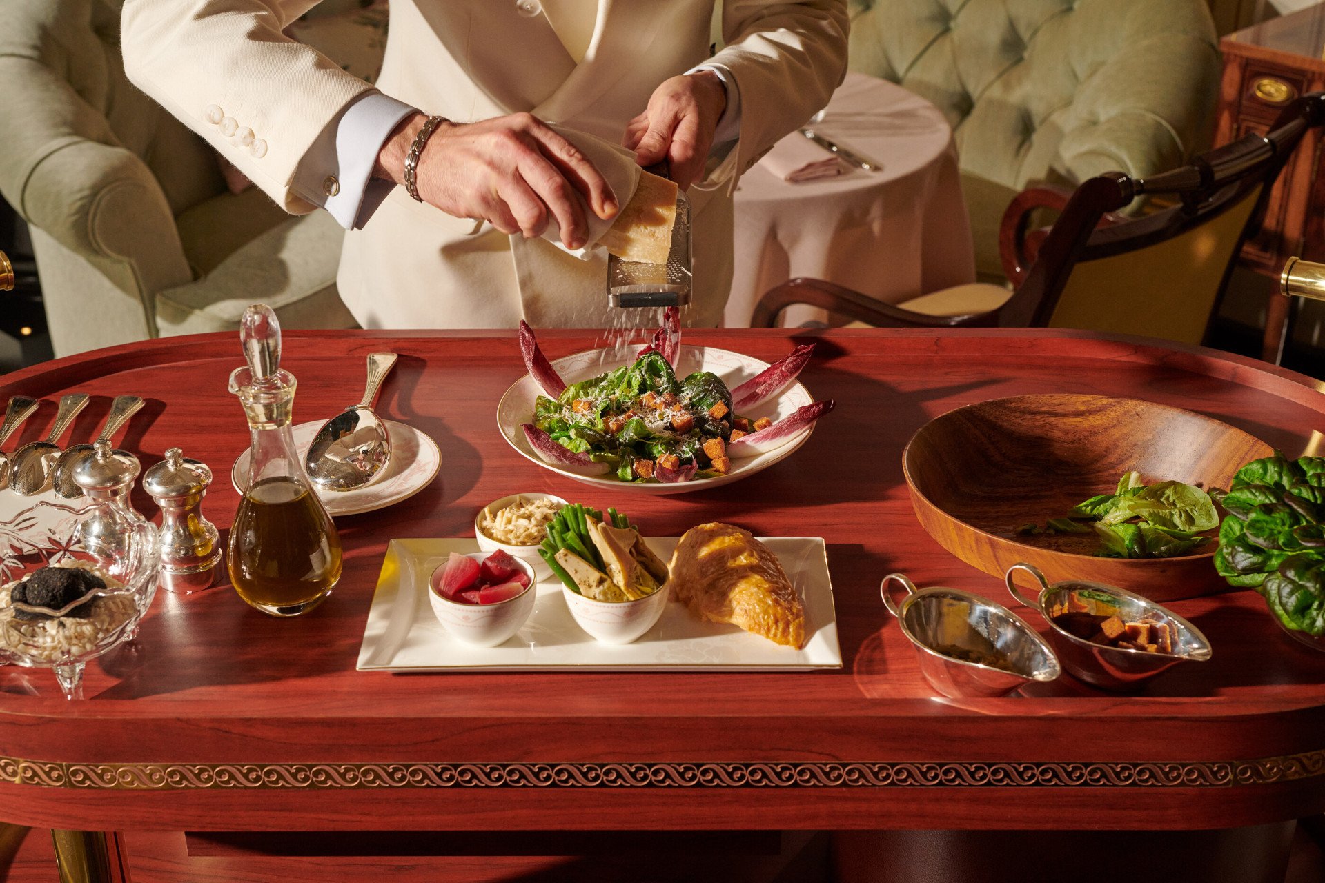 Salad trolley in The Promenade at The Dorchester.
