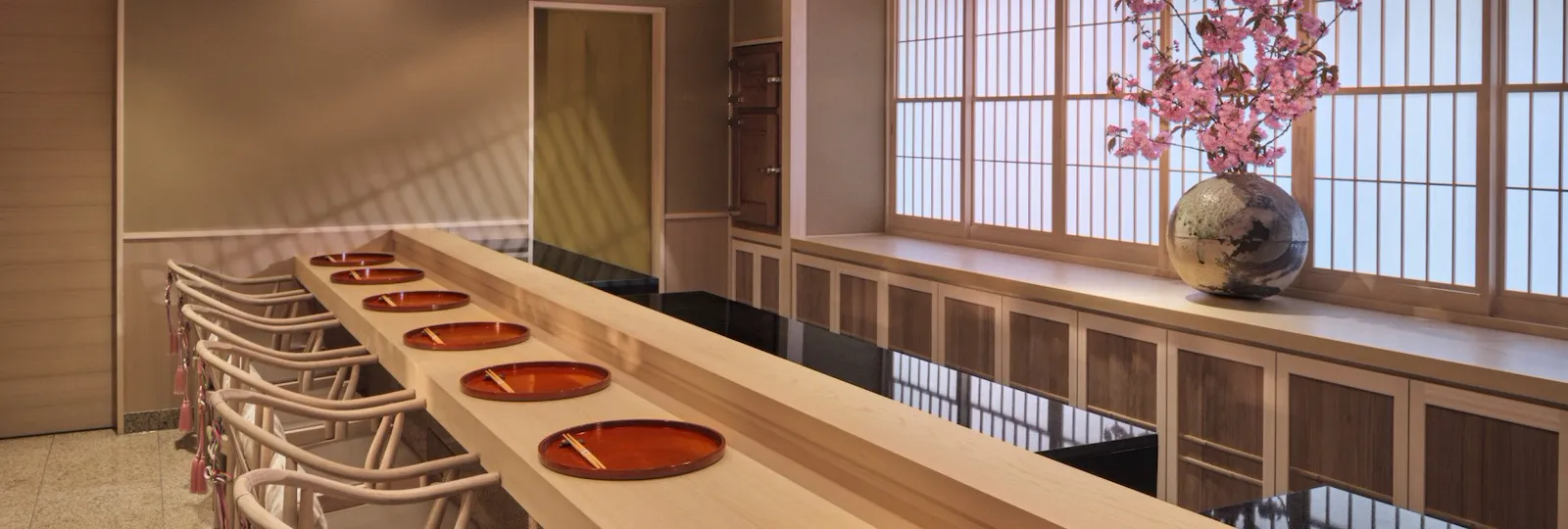 The main dining space at Sushi Kanesaka