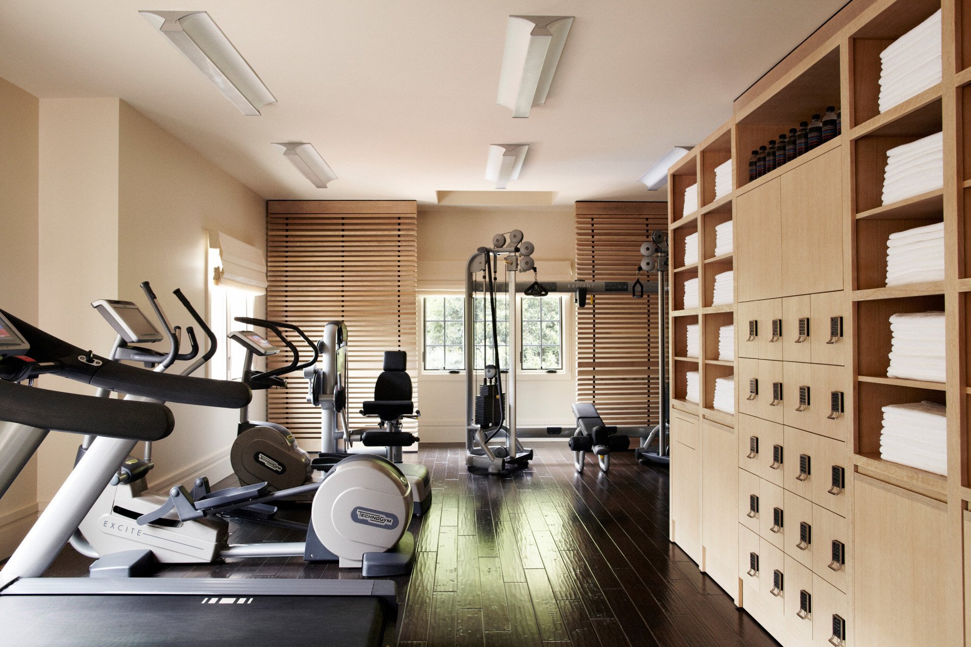 Inside the 24-hour Fitness studio at Hotel Bel-Air