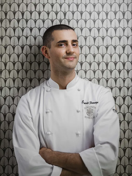 Portrait of the young chef Edoardo Fumagalli