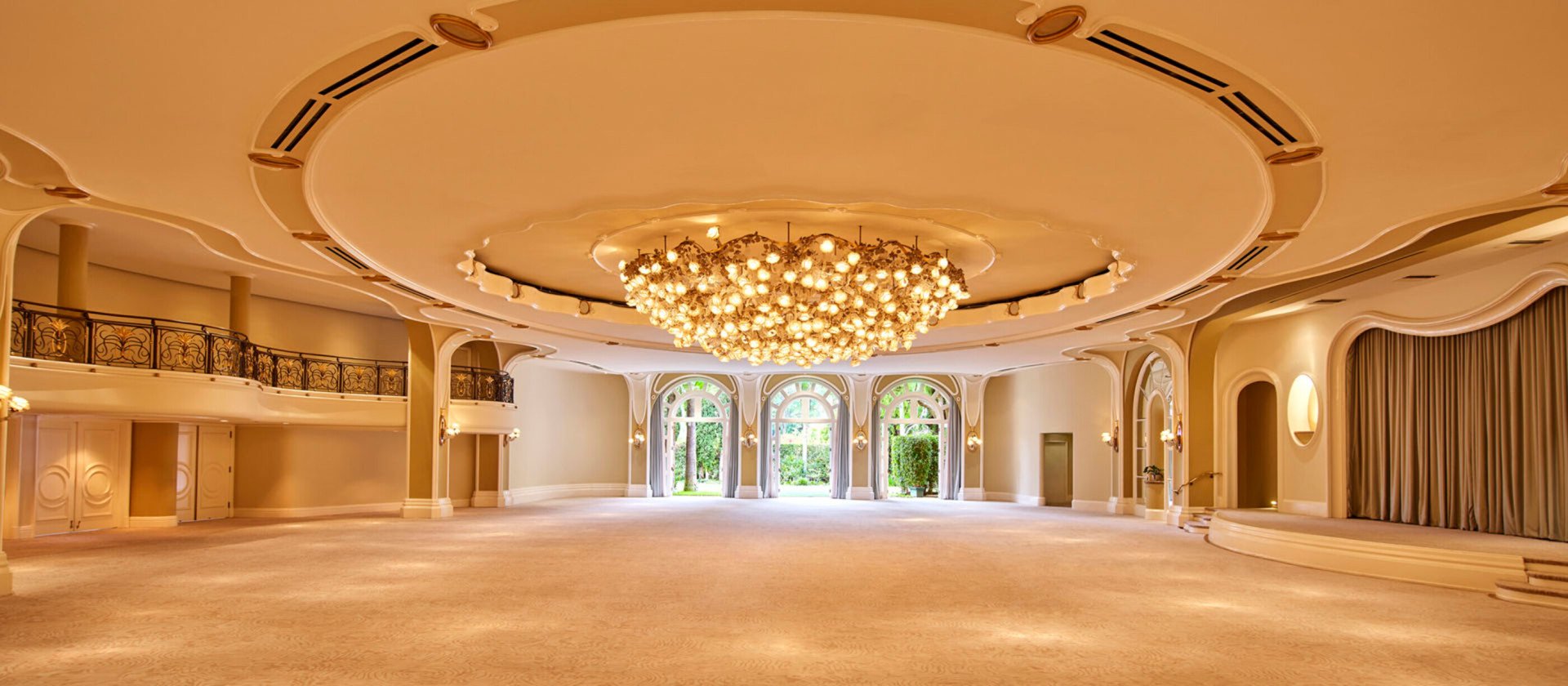 Crystal ballroom and pre-function space at The Beverly Hills Hotel