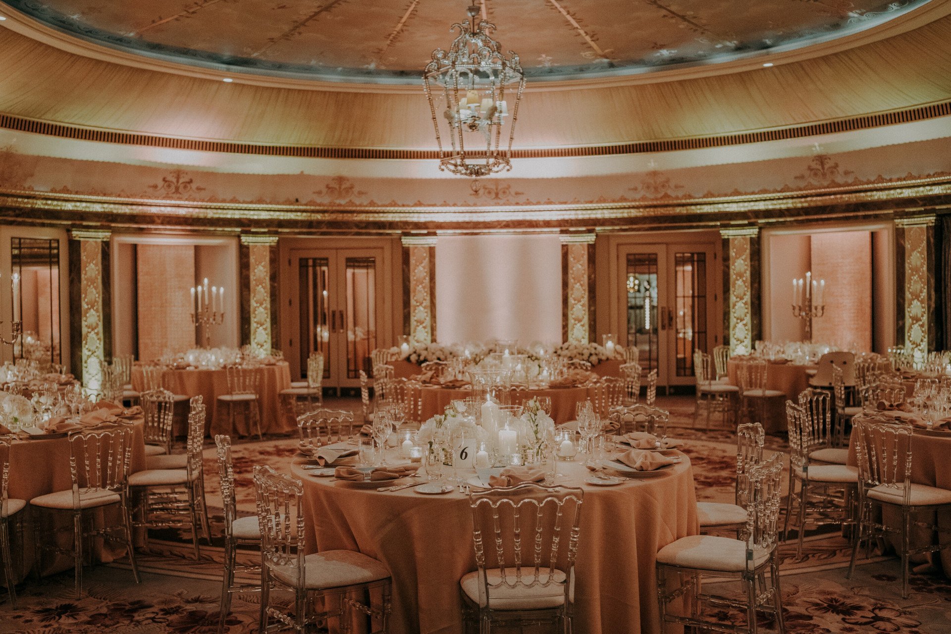 Wedding at The Dorchester in Gold and Silver Room with Bride, Groom and family