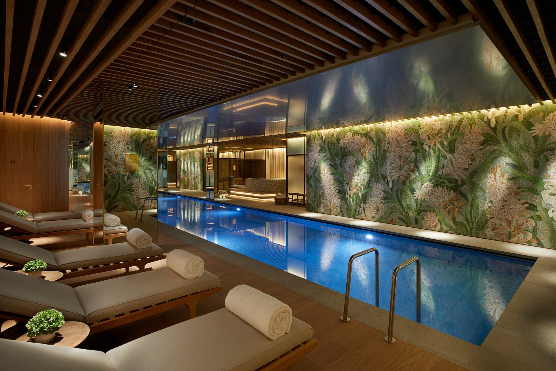 The Swimming pool in The Spa at Mayfair Park Residences, London
