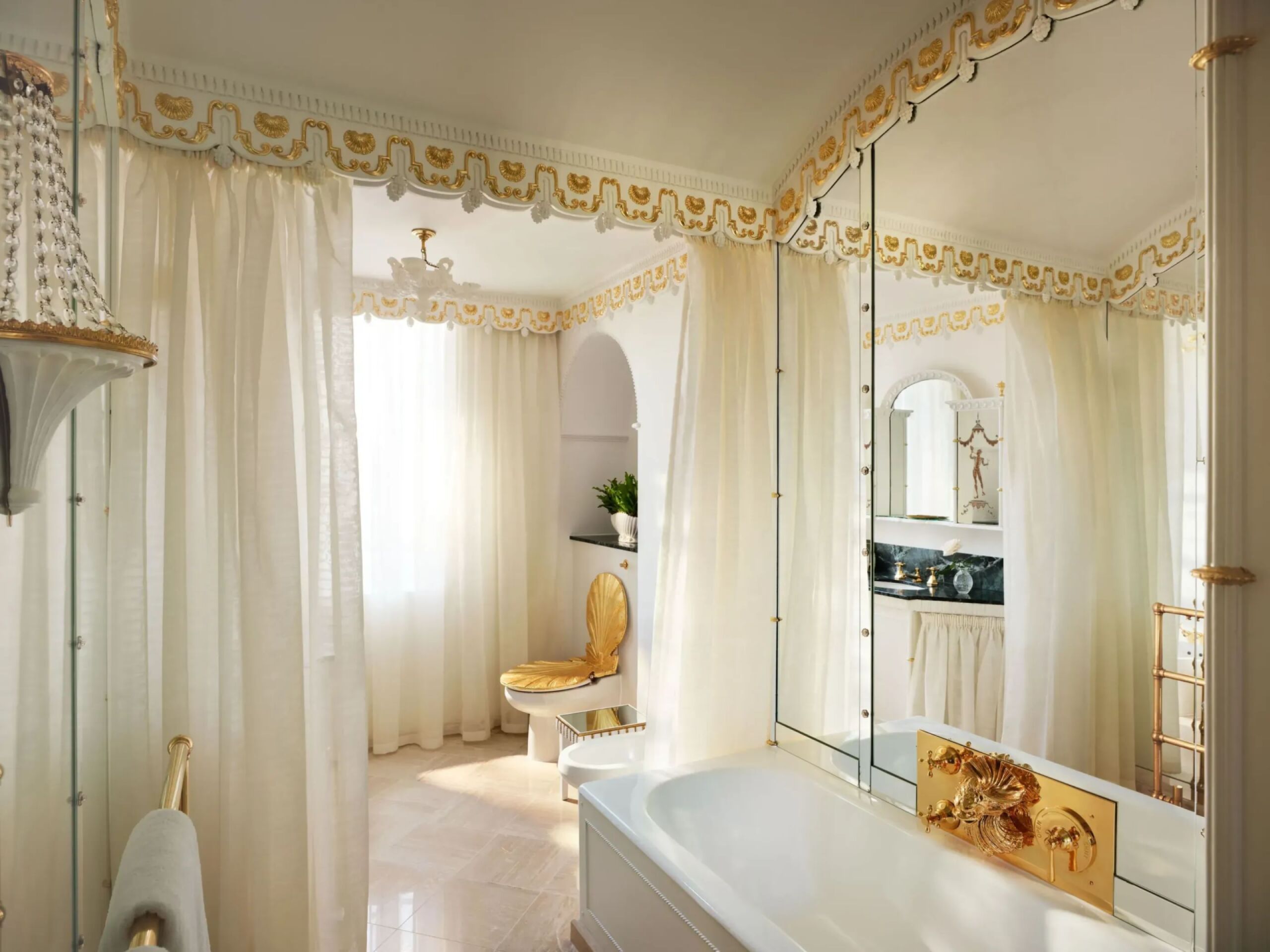 A calming bathroom in light, ethereal tones