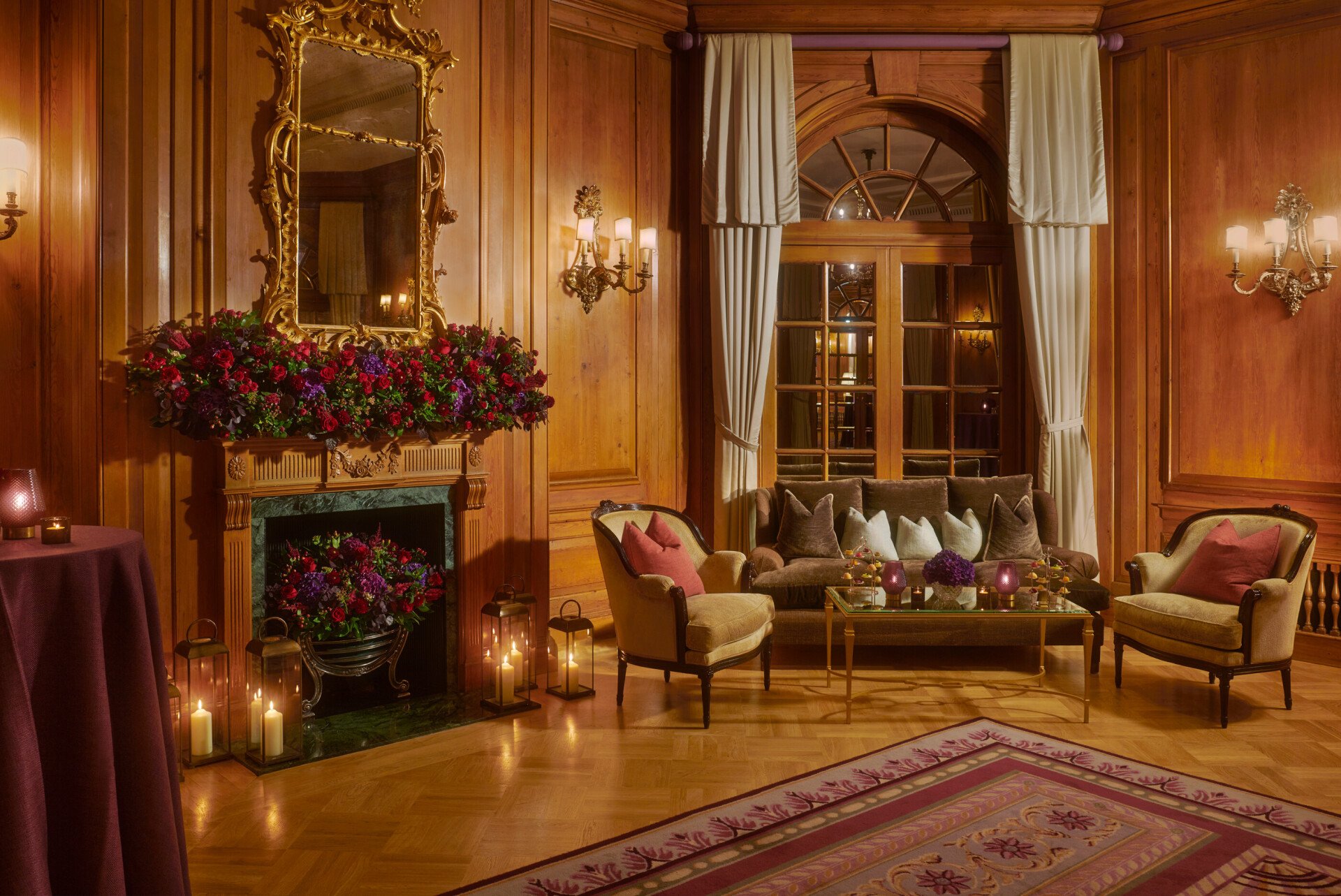 The Holford Room Event space at The Dorchester set up for cocktail reception