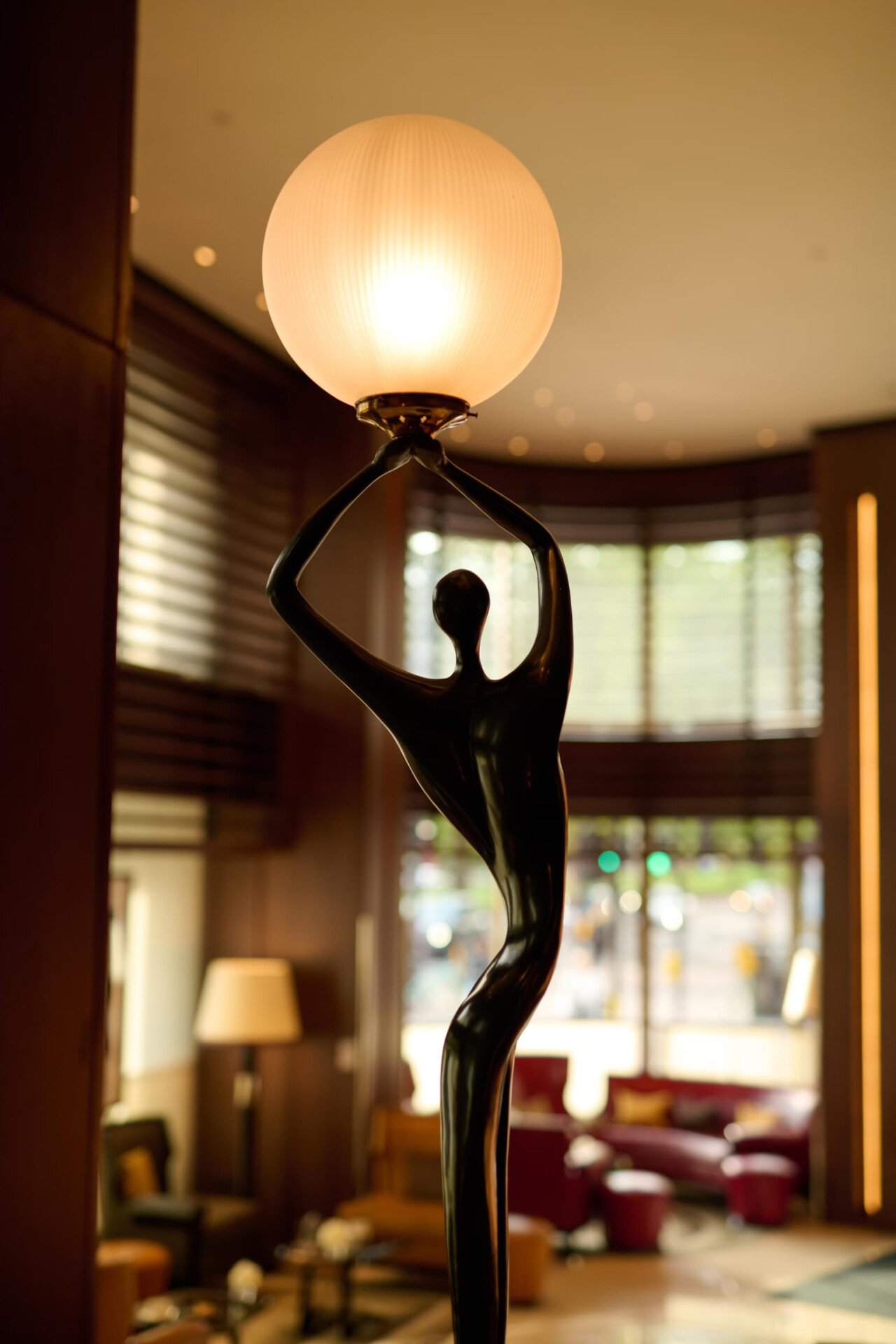 Evening light flooding into the lobby at 45 Pak Lane