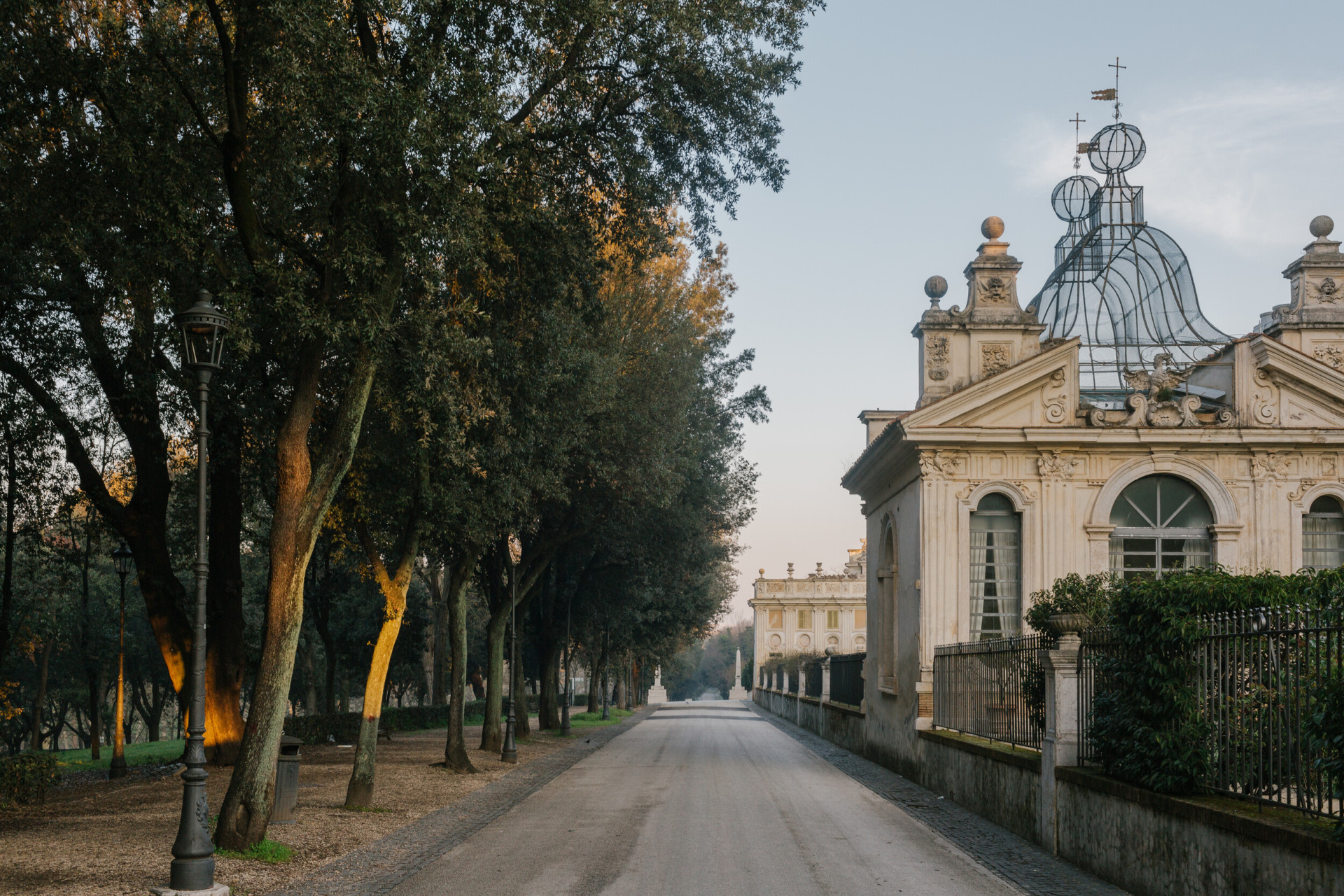 Villa Borghese gardens in Rome