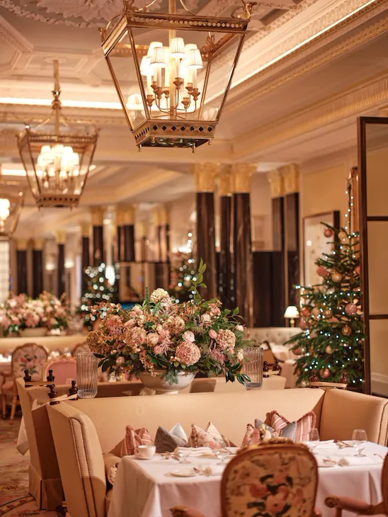 Images showing the Christmas decorations at The Dorchester