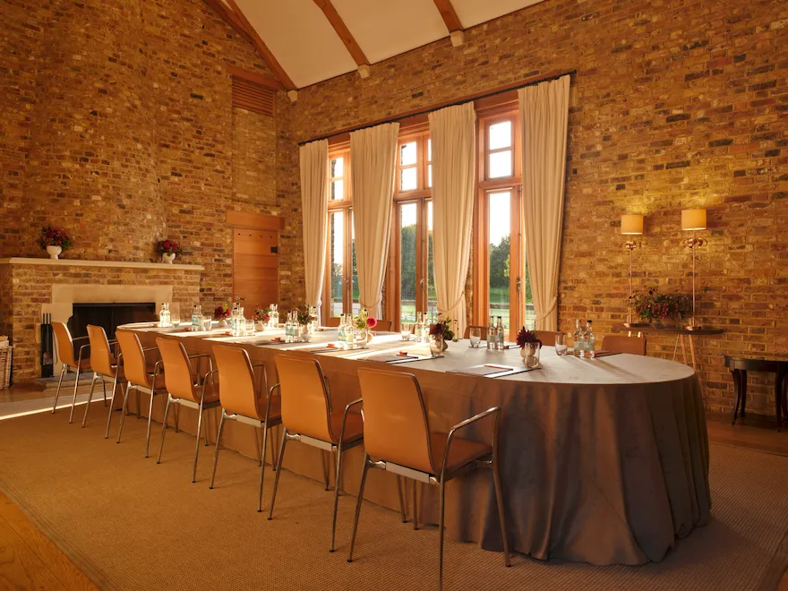 Tower House set up for a corporate meeting at Coworth Park, Ascot