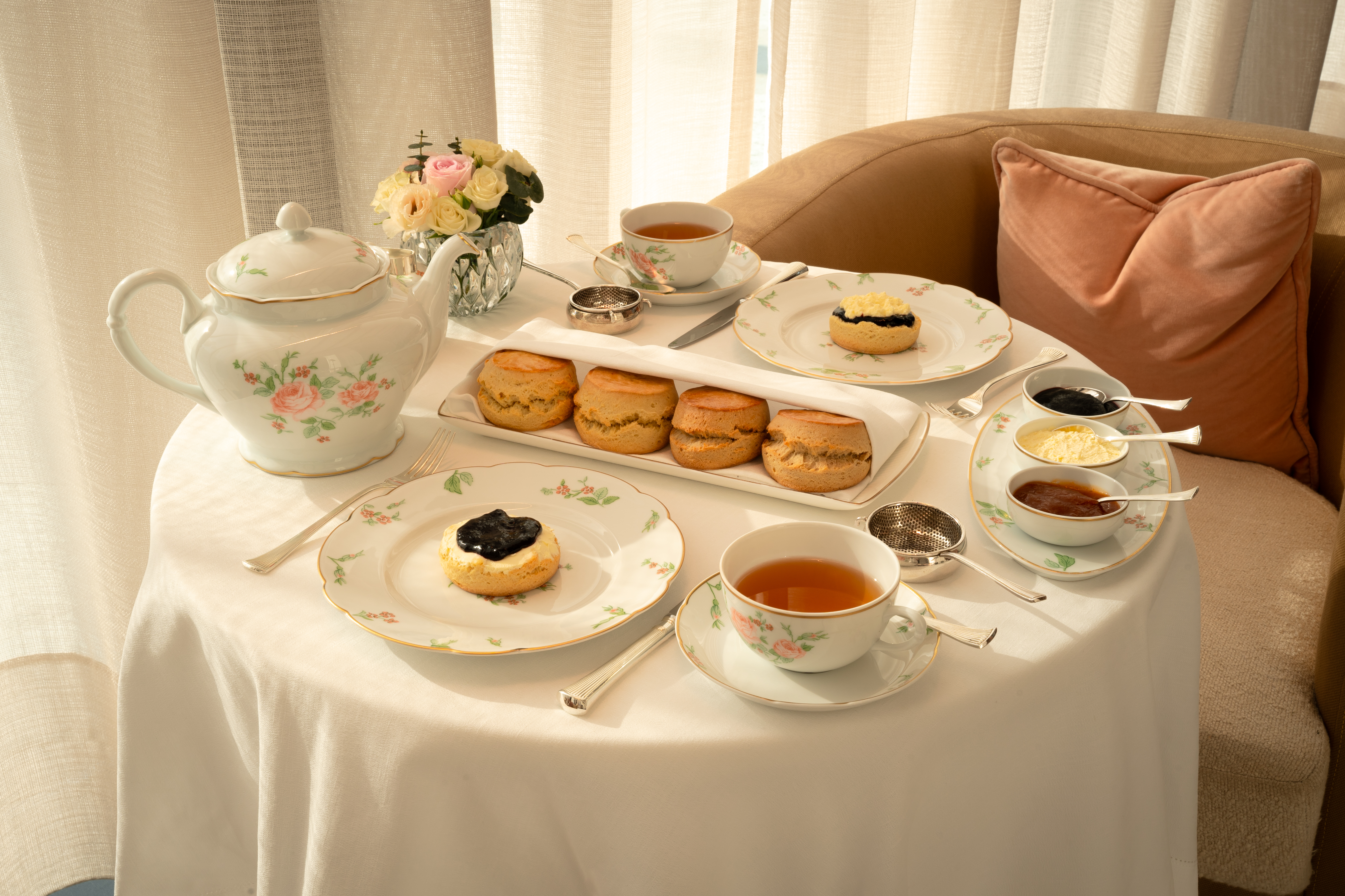 The british cream tea set up