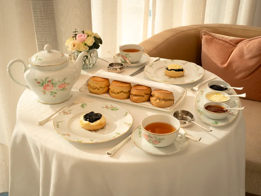 The british cream tea set up