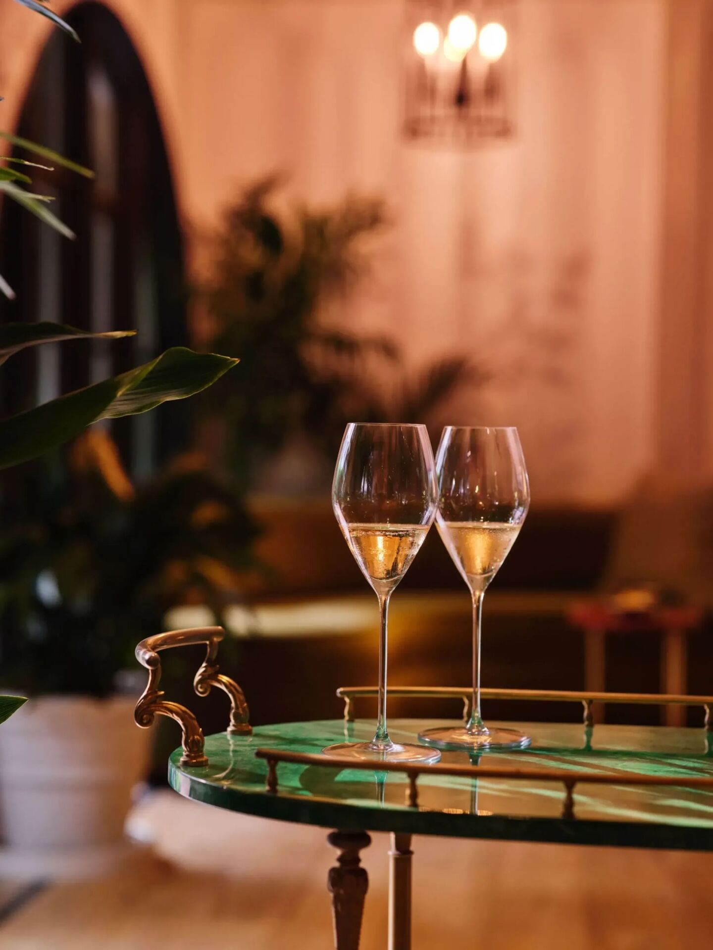 The Living Room at Hotel Bel-Air champagne glasses 