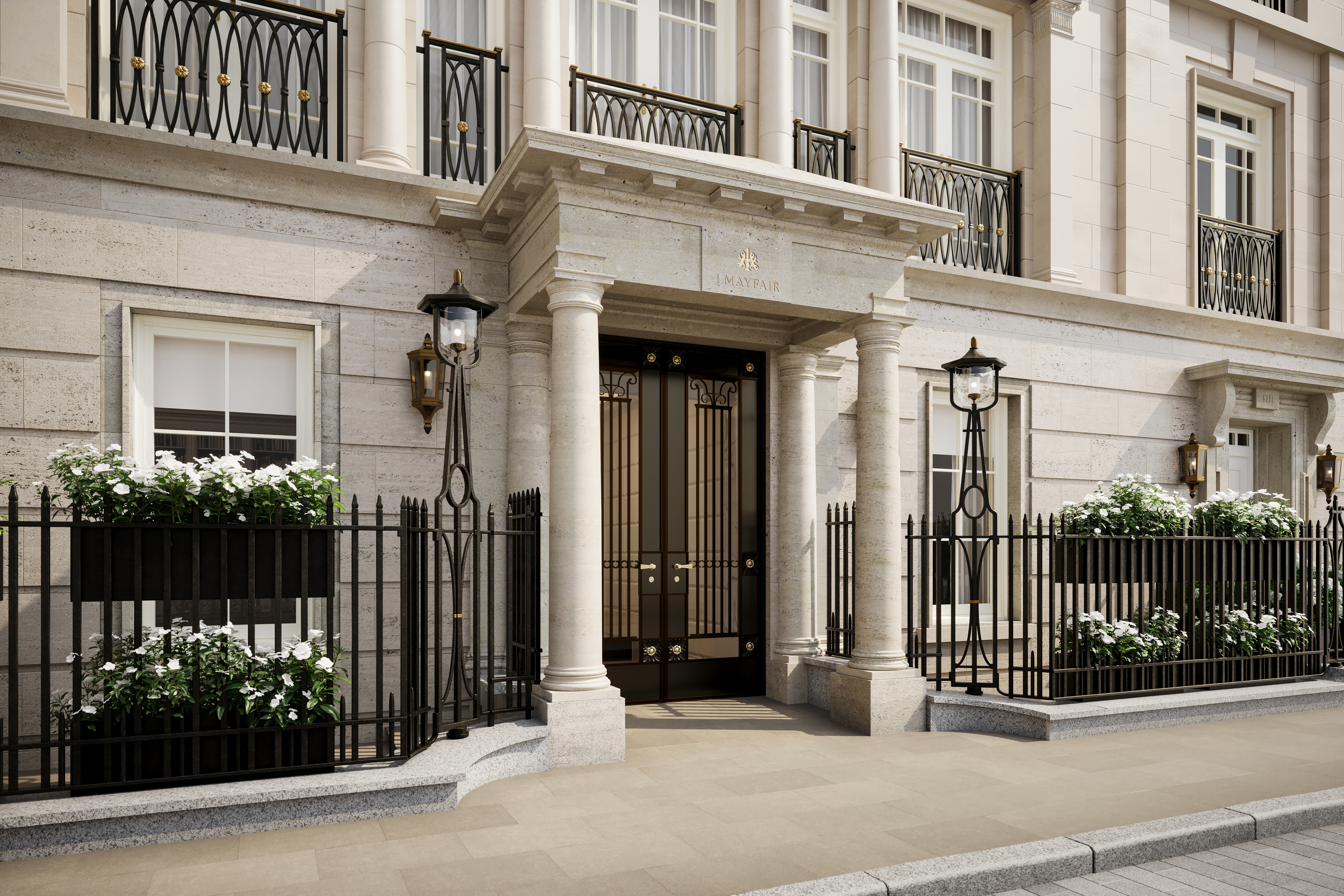 Entrance of 1 Mayfair residence from South Audley Street