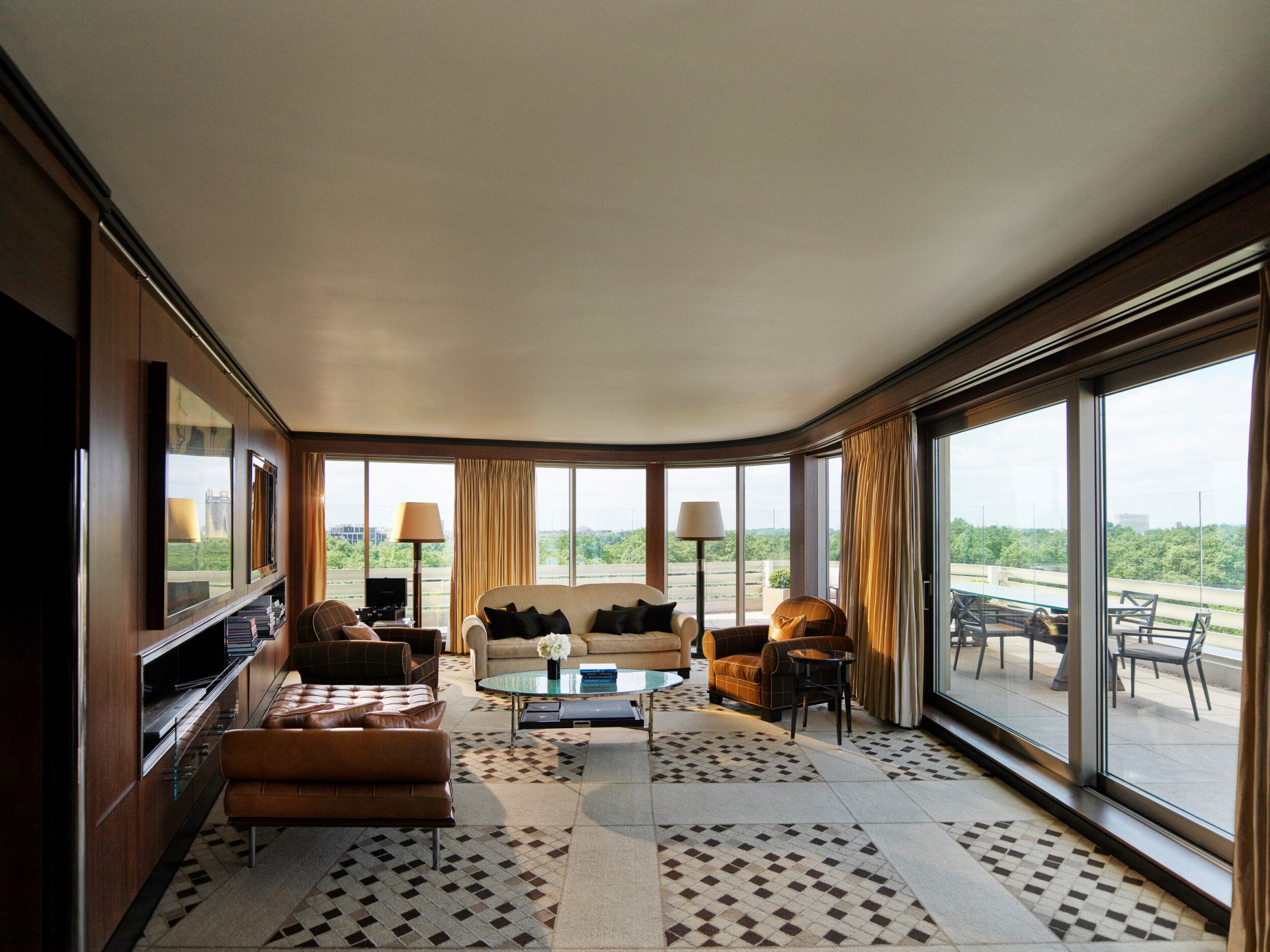 Penthouse Suite living room and terrace 