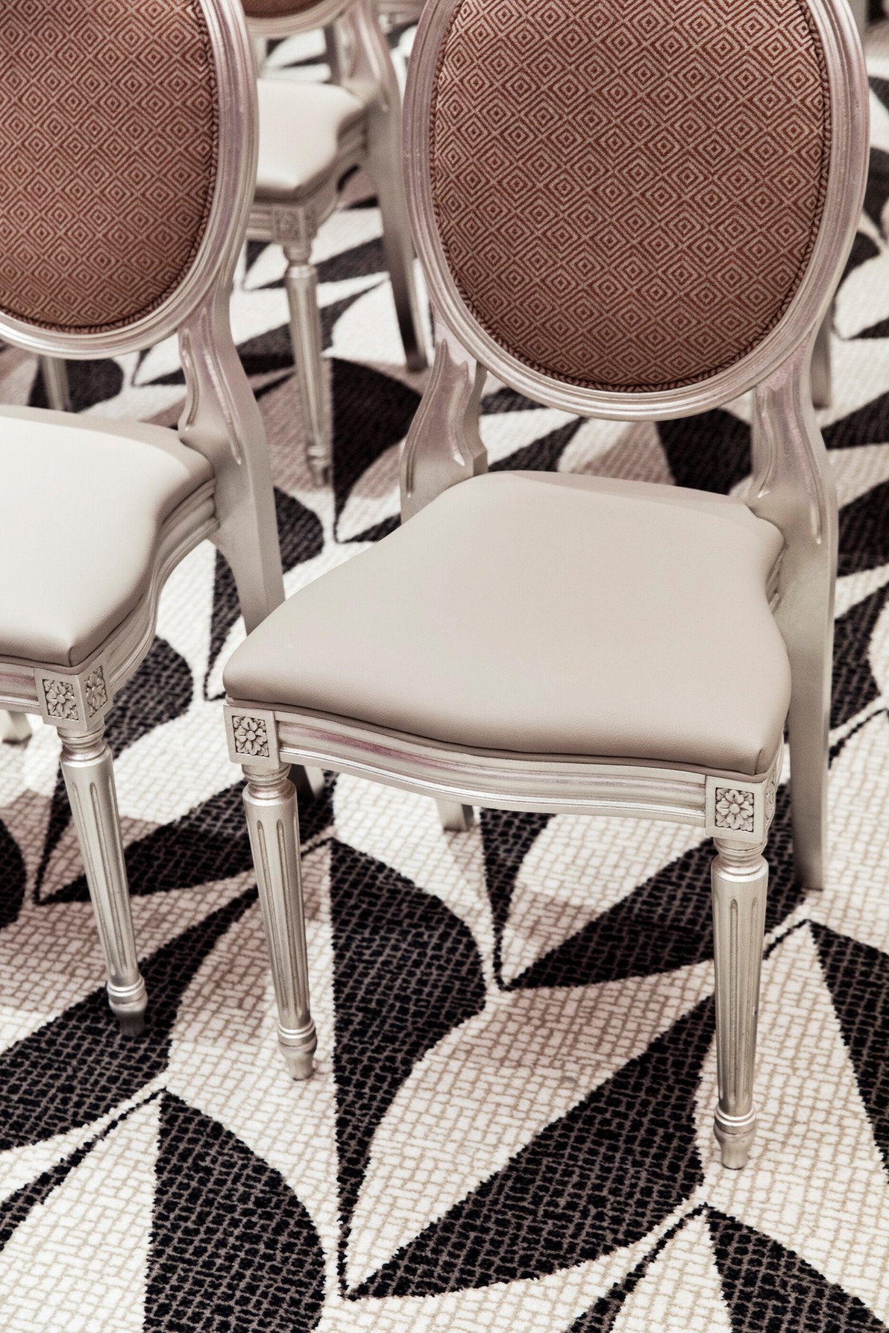 Grey chair at Sala Borghese boardroom at Hotel Eden, Rome