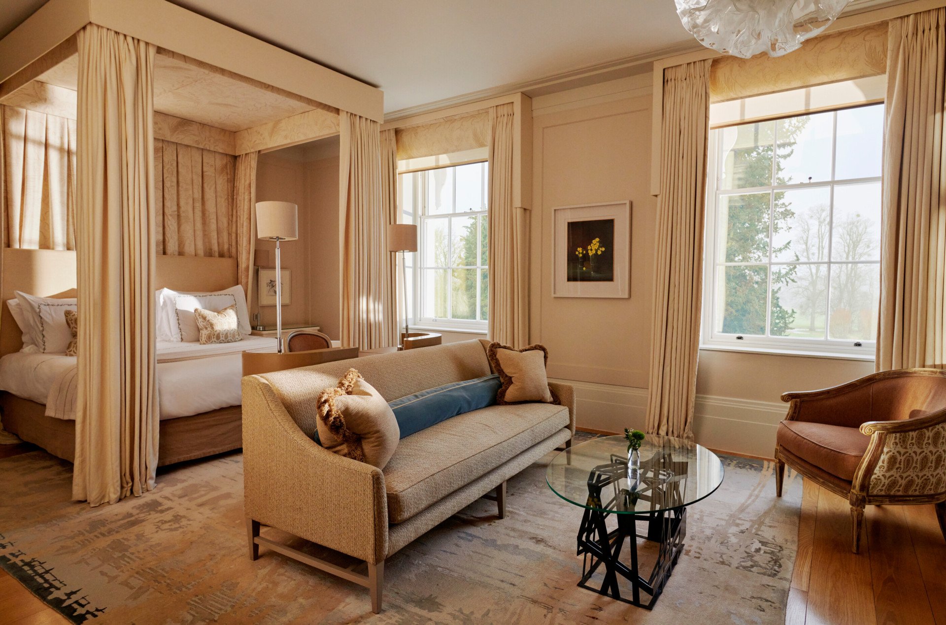 Mansion House Junior suite on a sunny day at Coworth Park, Ascot