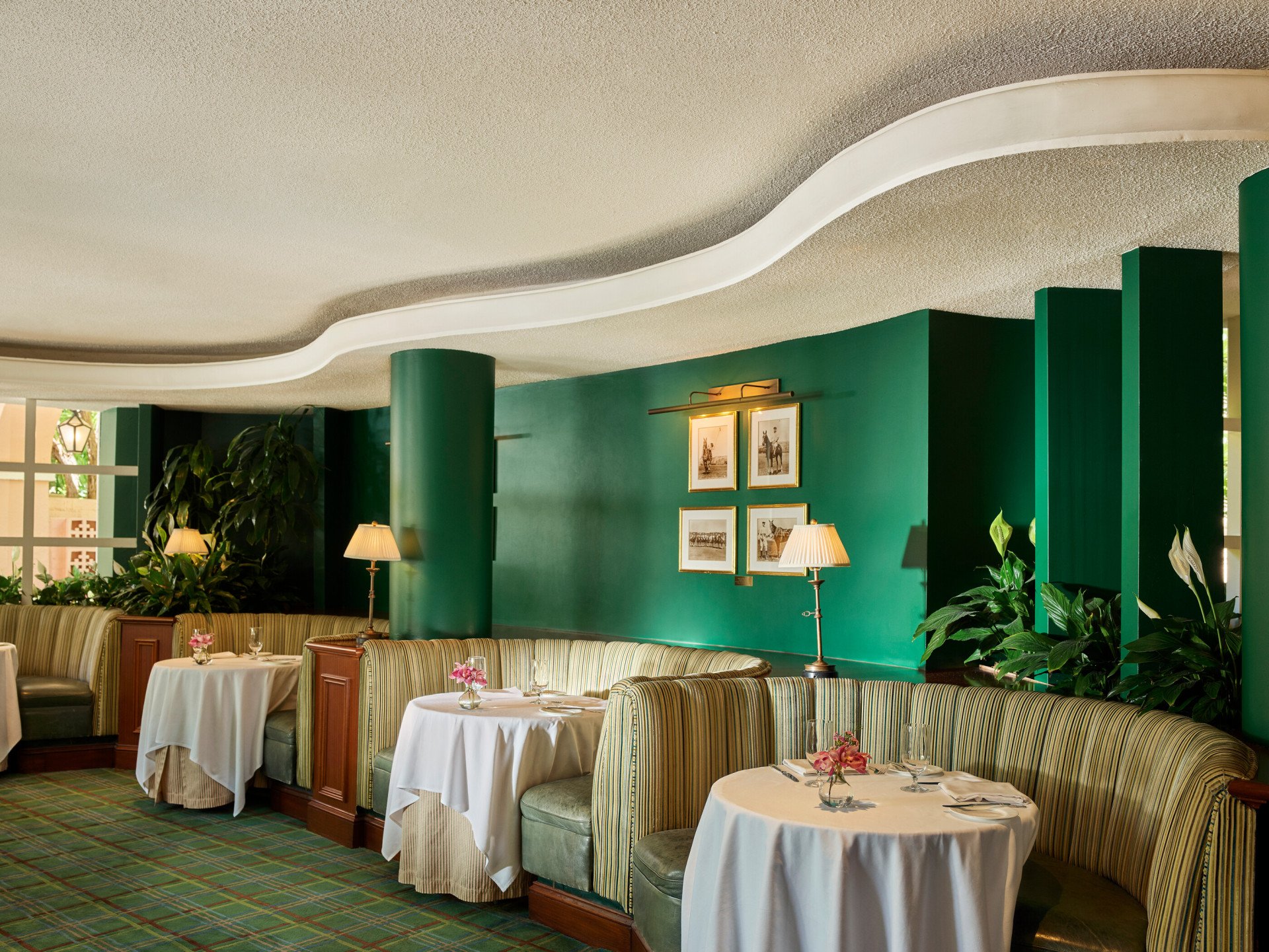 Booth in the Polo Lounge at The Beverly Hills Hotel 