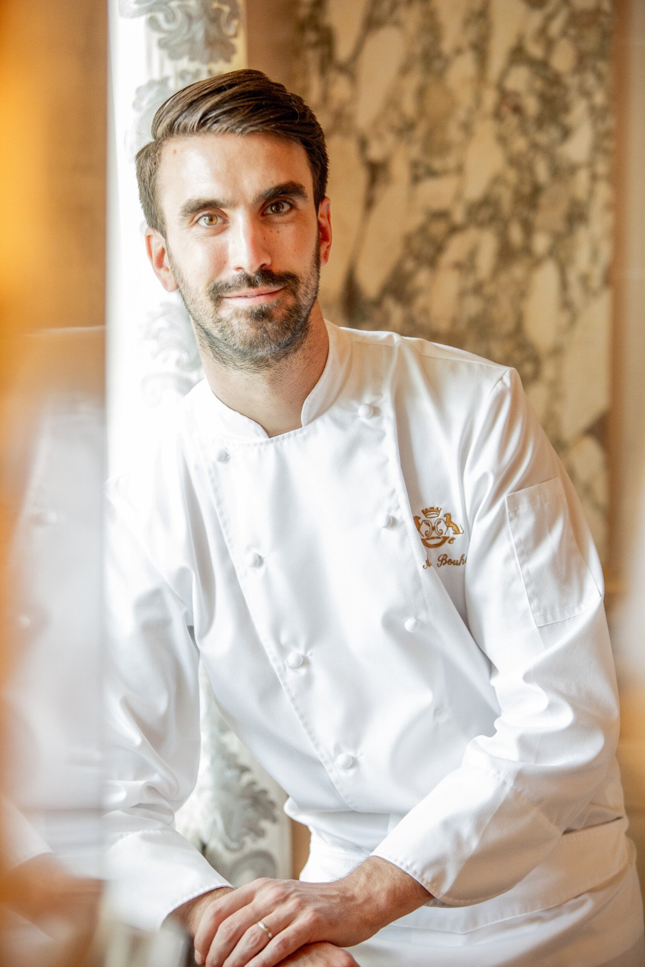 Portrait shot of Amaury Bouhours at Le Meurice, Paris.