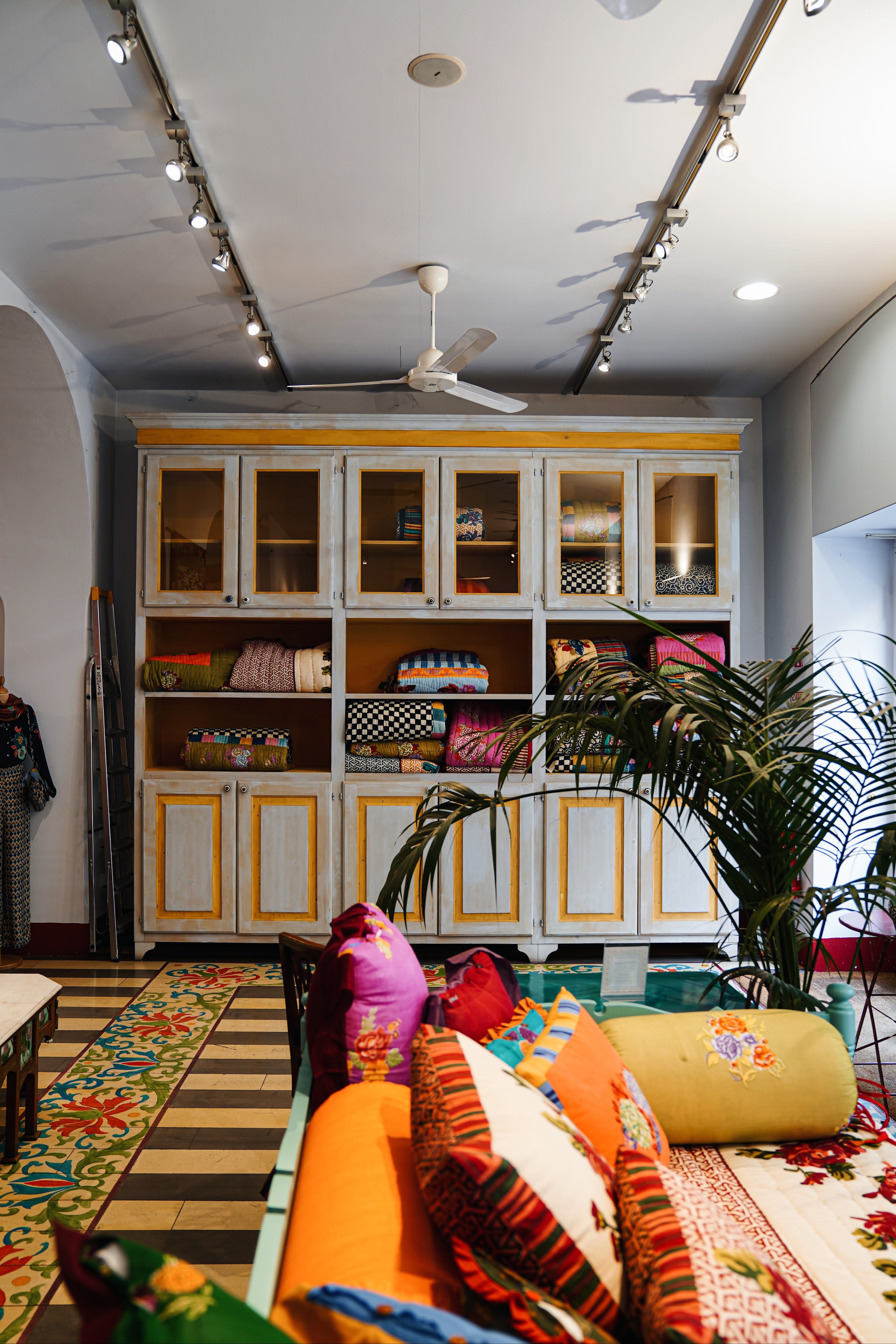 interior of Lisa Corti's textile emporium