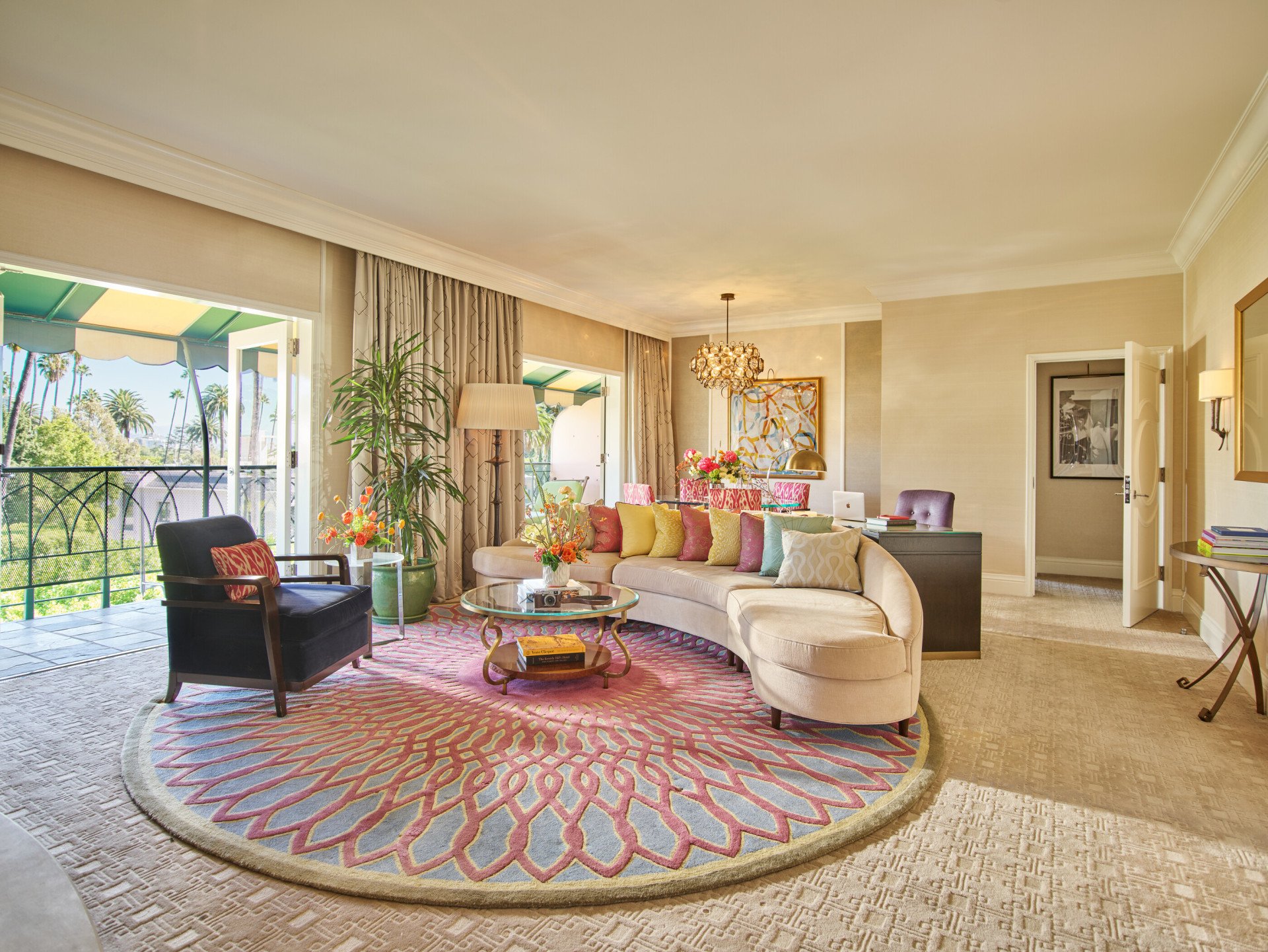 Crescent Suite living room at The Beverly Hills Hotel