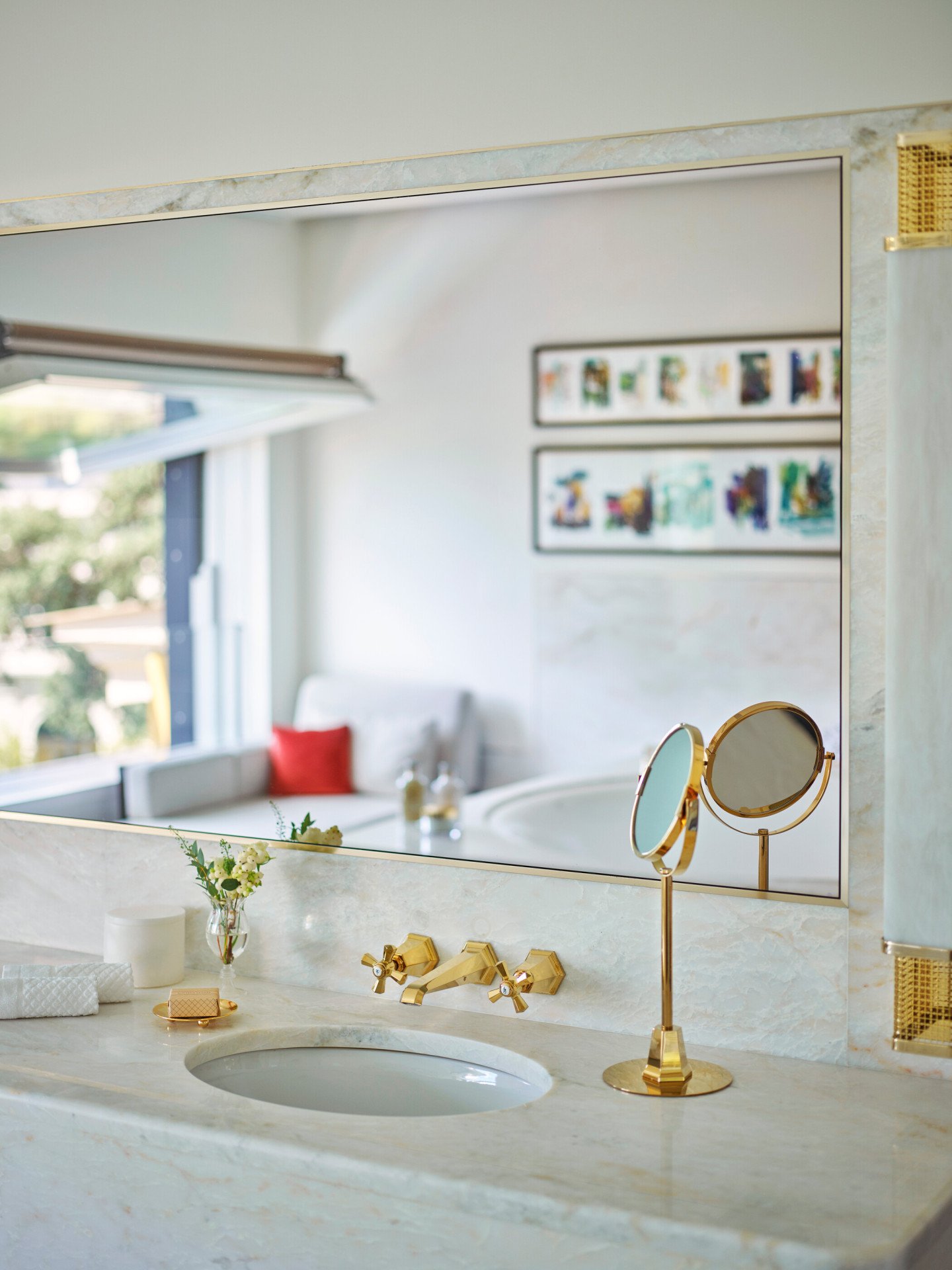 Bagno della Suite Penthouse Bellavista a Hotel Eden Roma