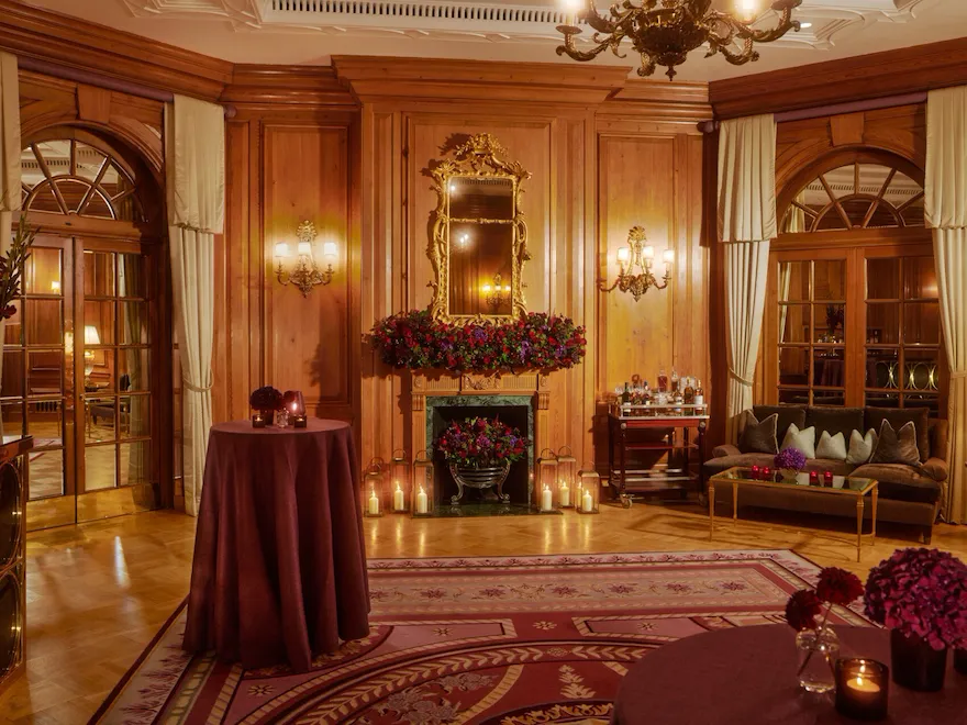 The Holford Room Event space at The Dorchester set up for cocktail reception