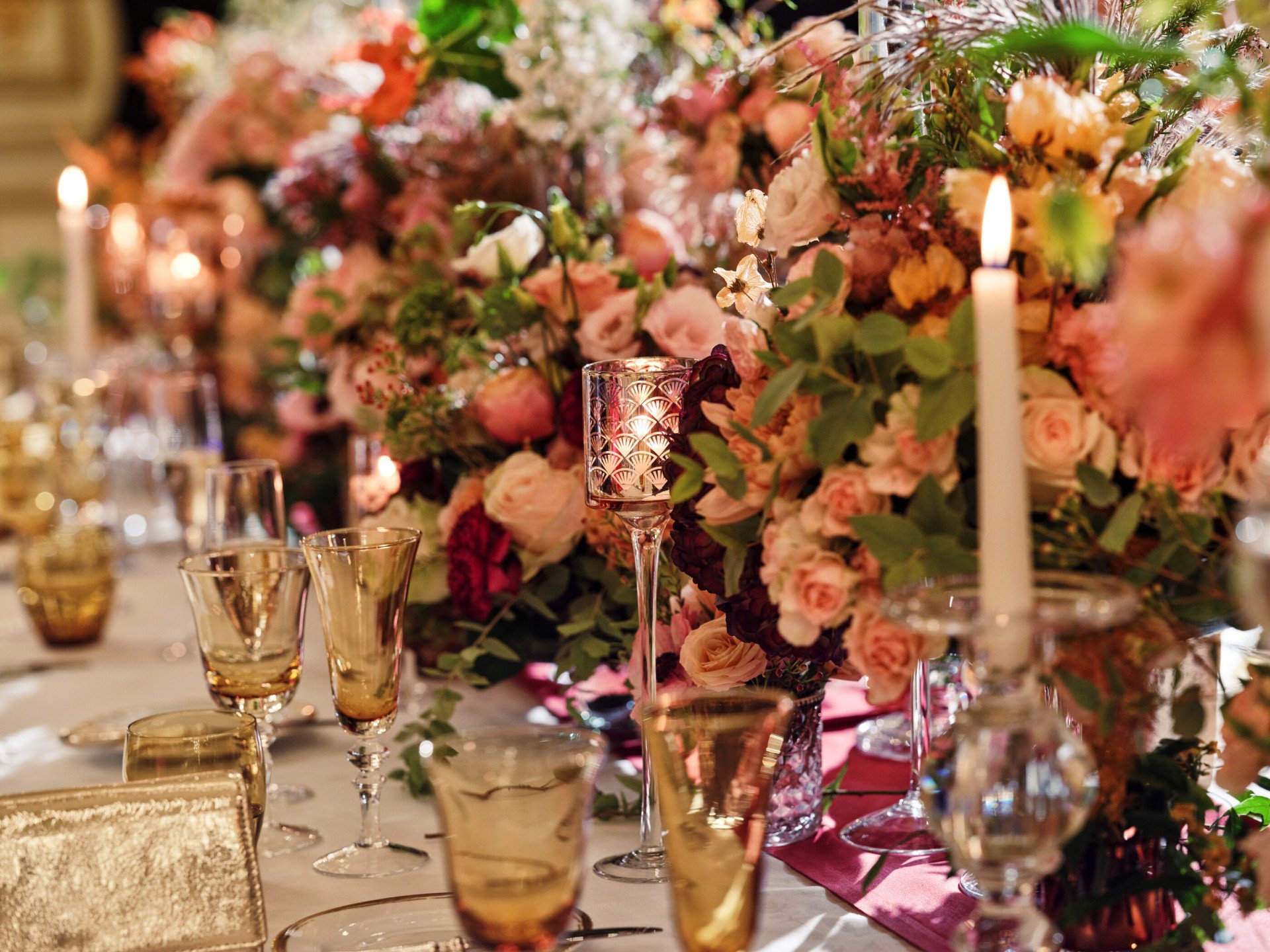 Tableware and floral details in Le Salon Pompadour at Le Meurice, Paris - Dorchester Collection