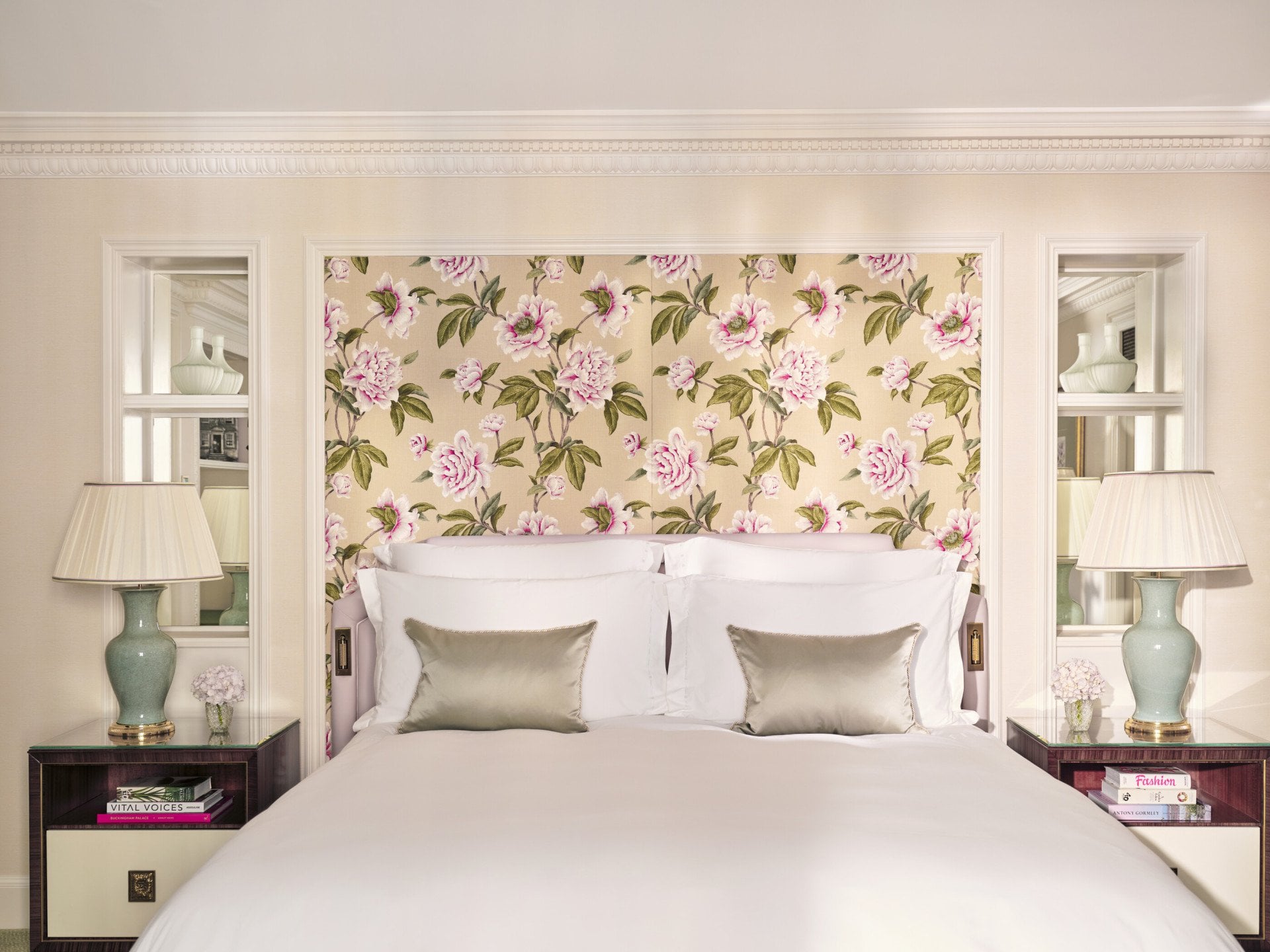 Executive Room bed with floral motif 