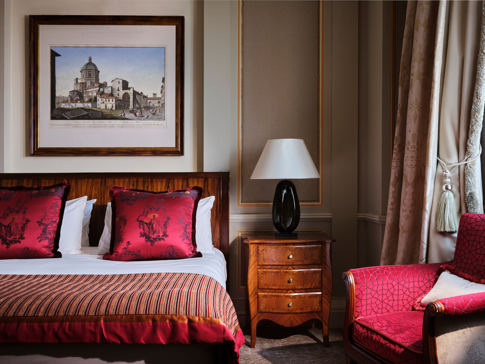 Classic room with bed and armchair