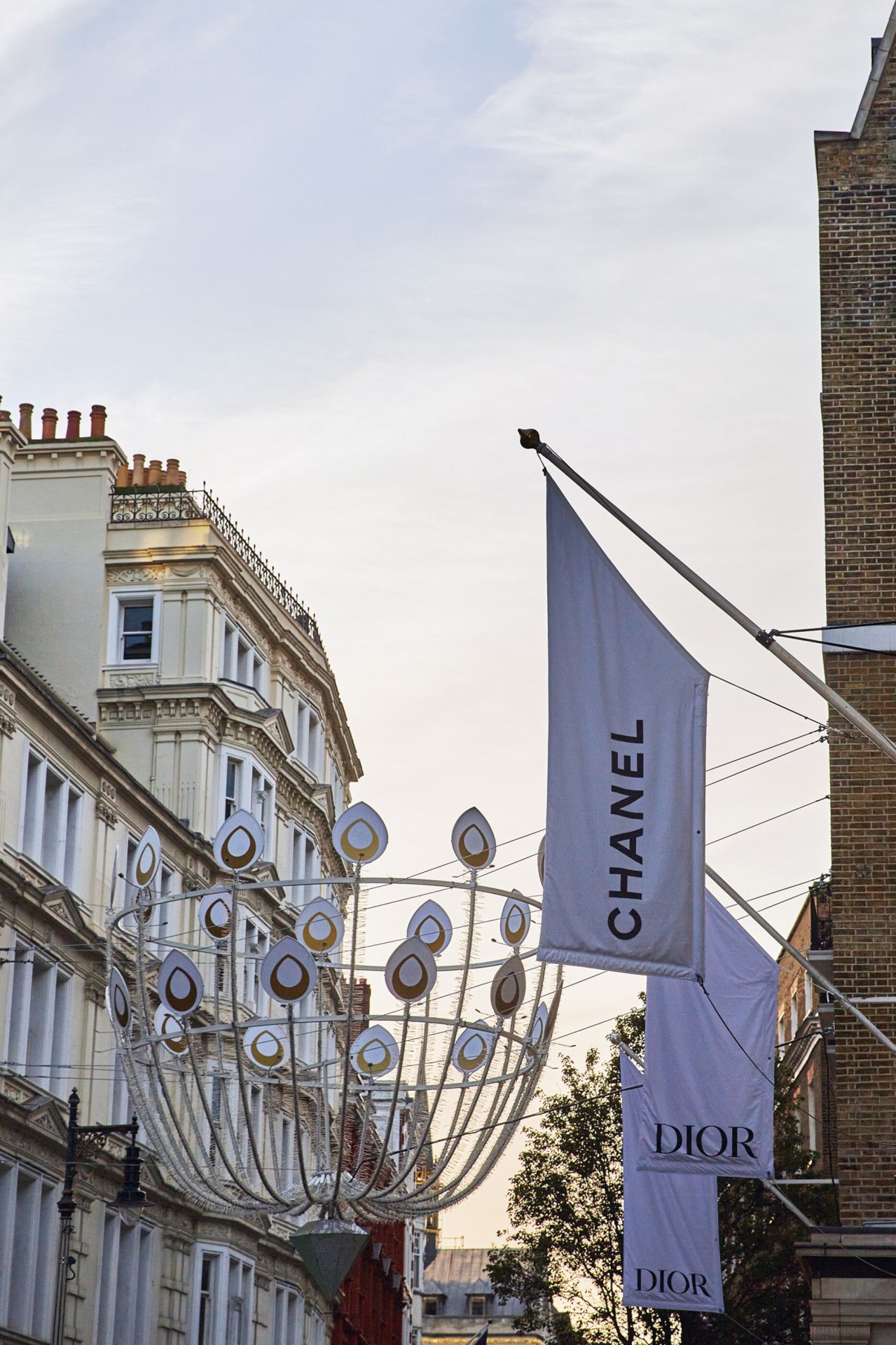 Chanel flags outside store on New Bond Street, London