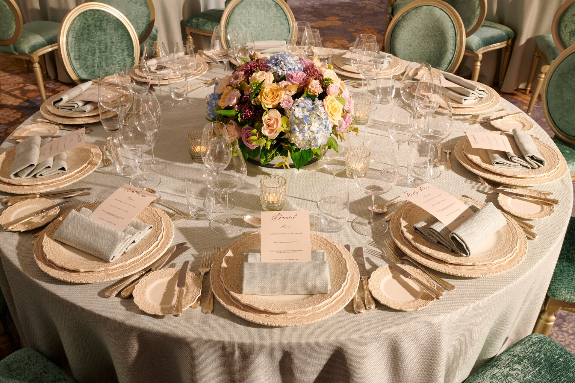 The Orchid set up for a stylish private dinner