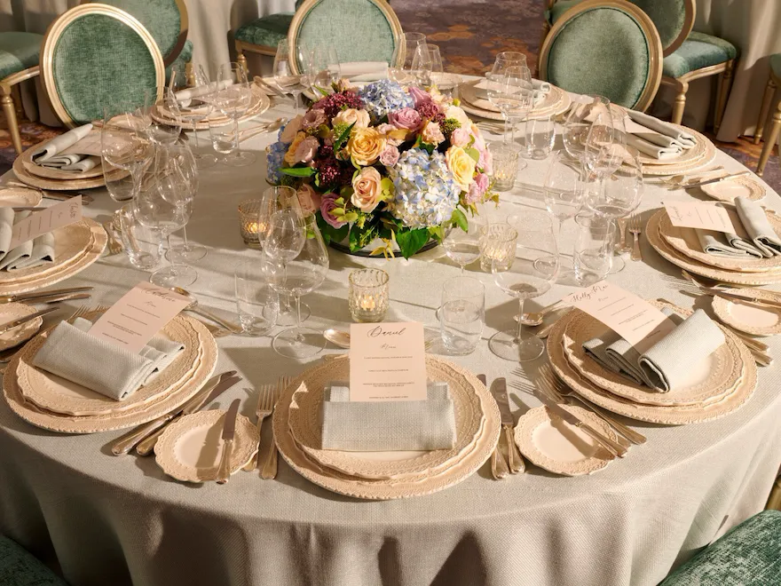 The Orchid set up for a stylish private dinner