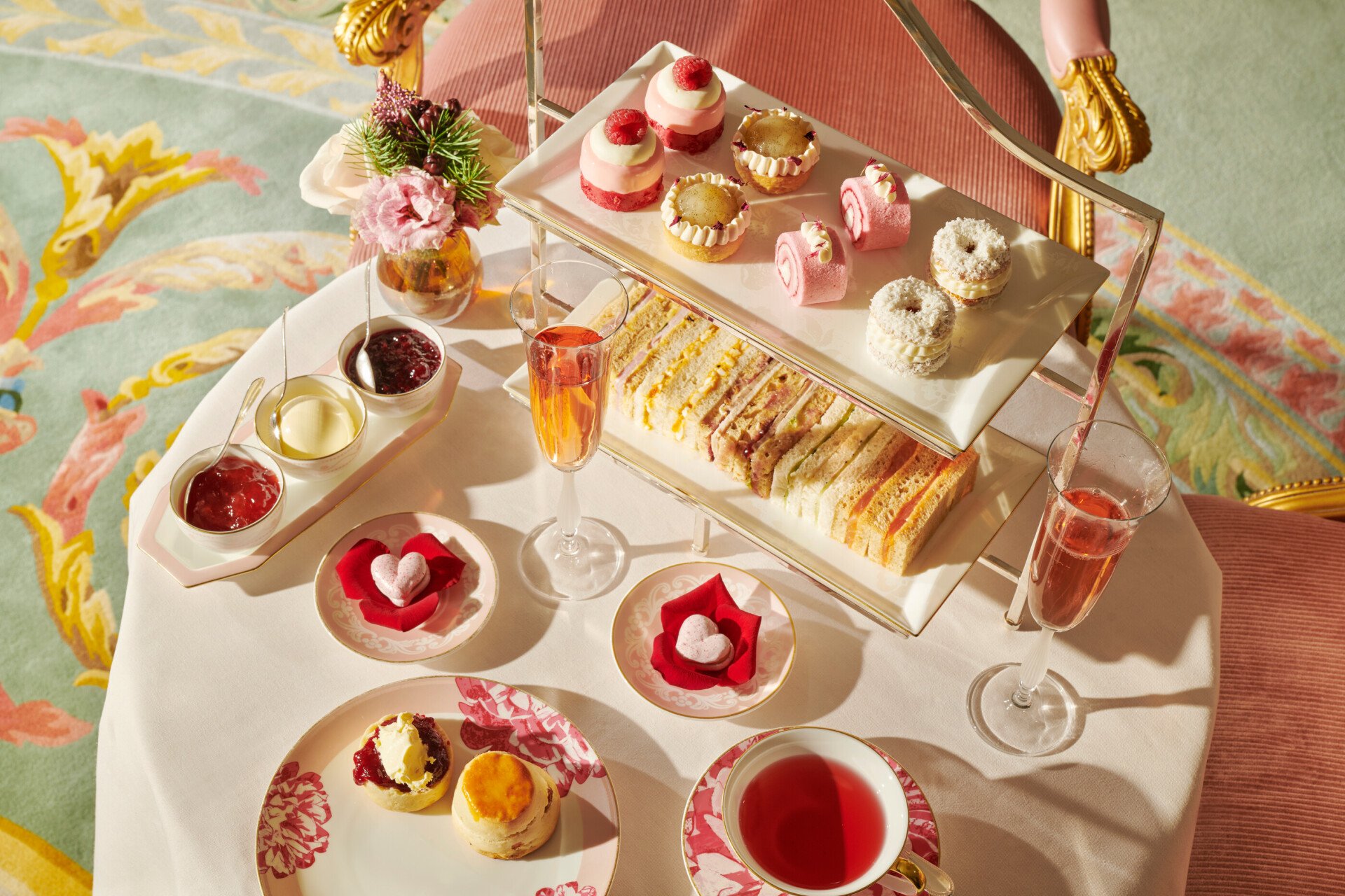 The Valentines Day Afternoon tea in the Promenade at the Dorchester