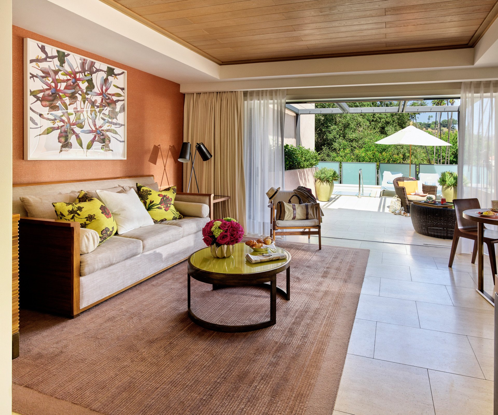 Canyon Suite living room at Hotel Bel-air