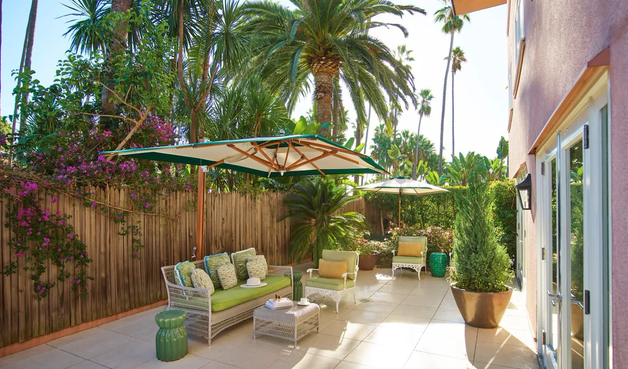 Paul Revere Williams Suite patio at The Beverly Hills Hotel, Beverly Hills