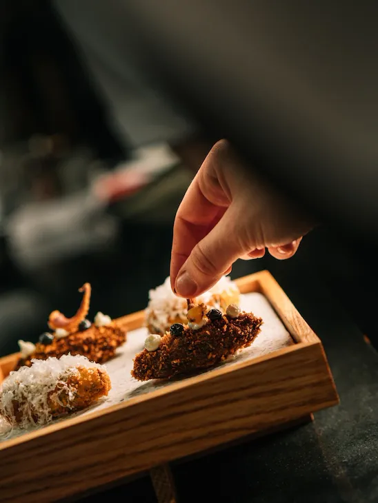 Images capturing main courses, desserts, drinks and view at Jara by Martín Berasategui.
