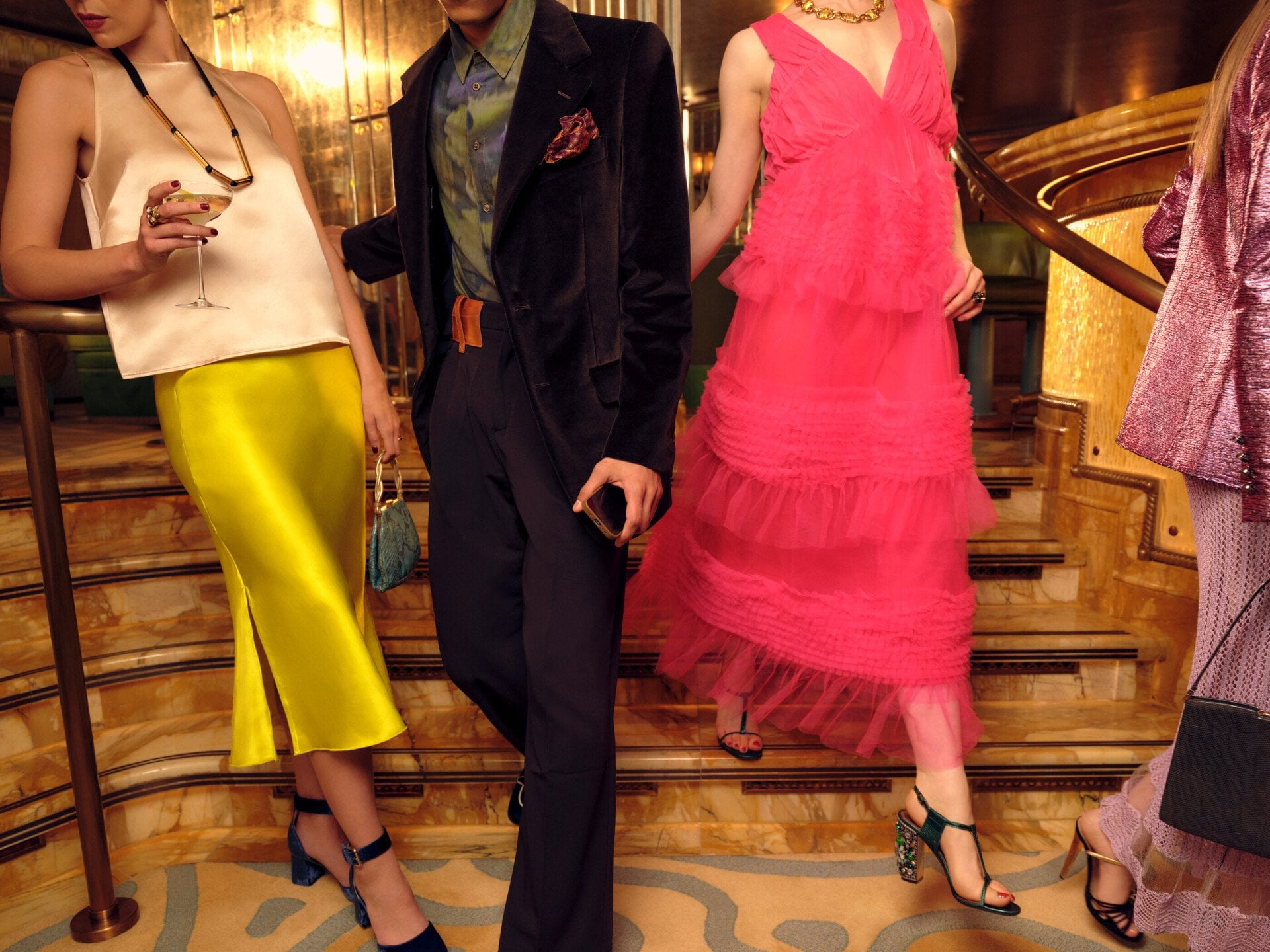 Glamorous fashionable people arrive at Vesper Bar