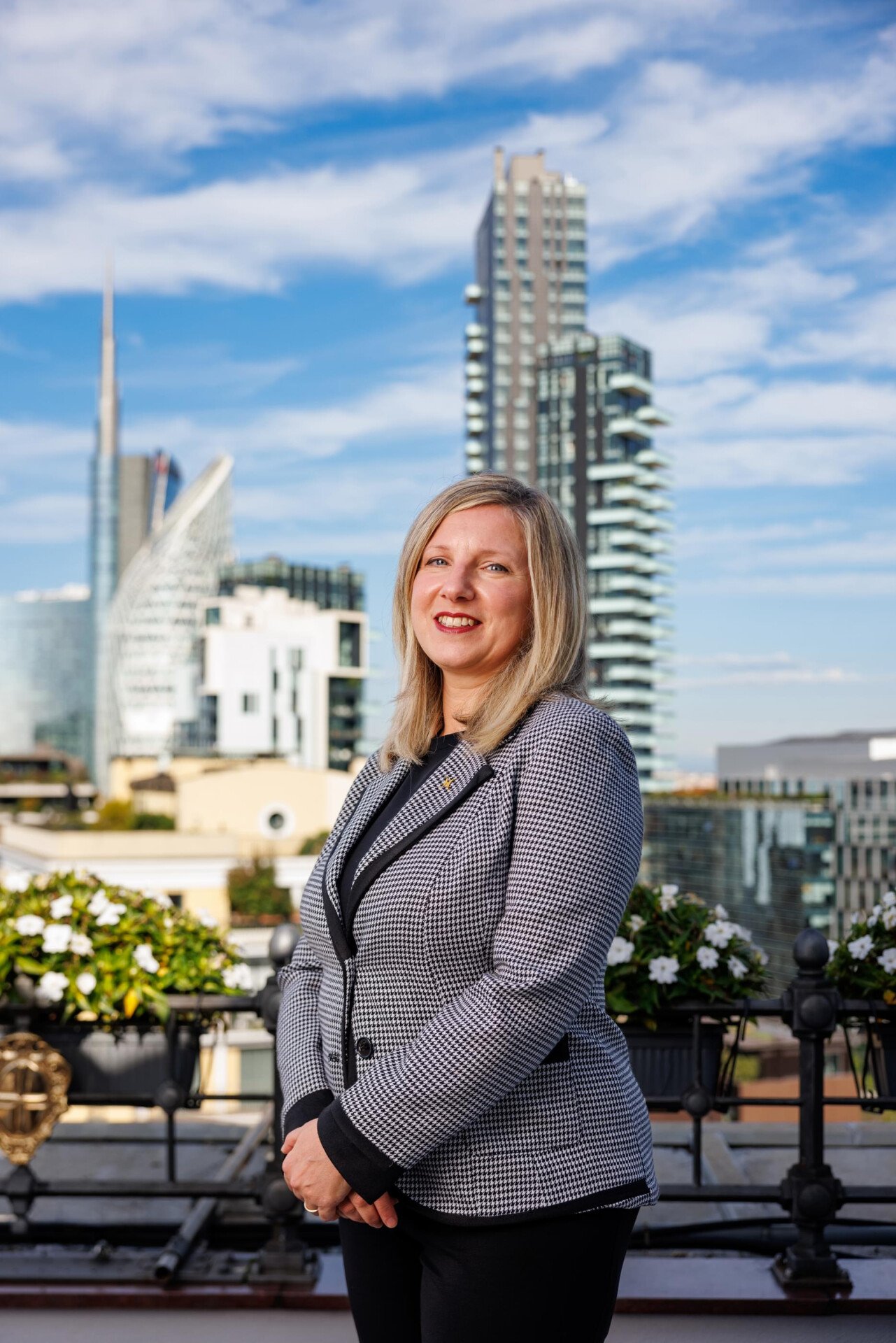 Portrait of Mafalda Sirolla, Spa Manager on the terrace of the Club 10
