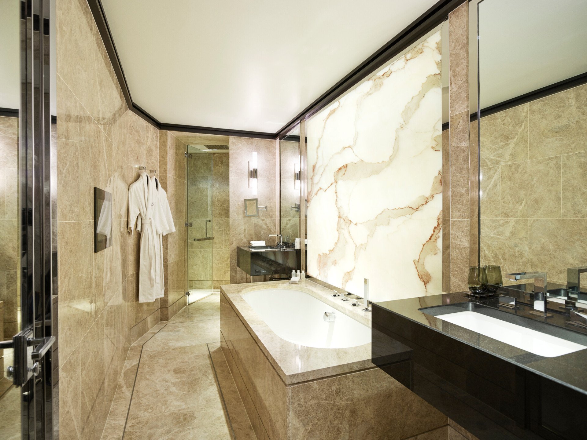 Deluxe Room bathroom at 45 Park Lane, London