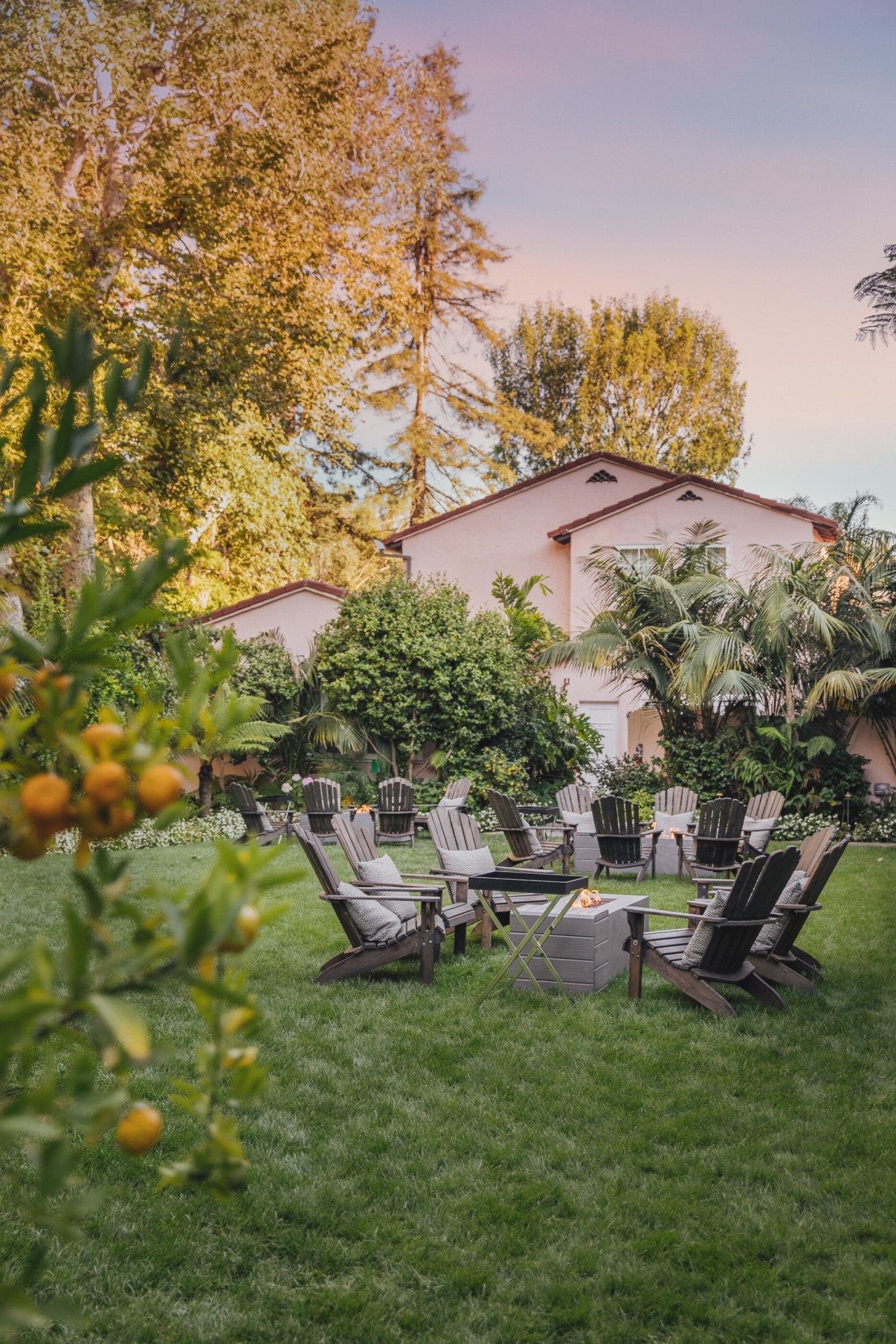 Bel-Air Under the Stars dining with private firepit on Front Lawn