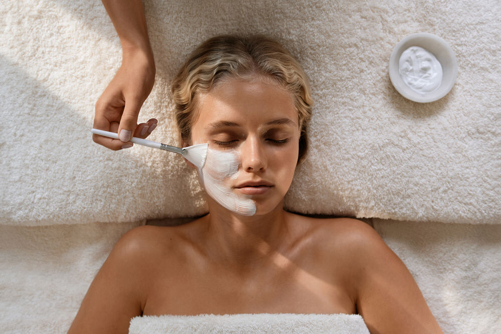 Person having Spa Treatment Facial Mask Application at The Spa at Coworth Park