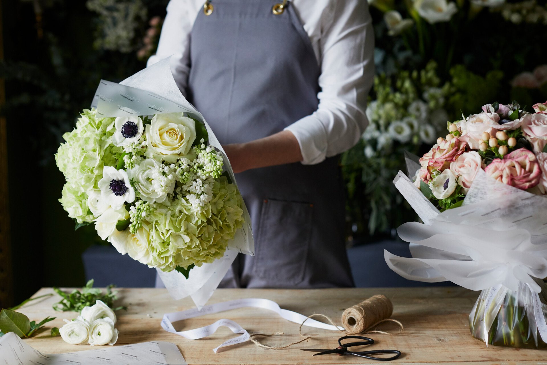 Bouquet being made by the Designer Florist at The Dorchester